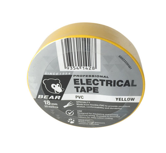 TAPE ELECTRICAL YEL 18mm X 20m (P-66623336461)