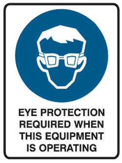 SIGN EYE PROTECTION REQUIRED 600 X 450 POLY (SAF-840949)