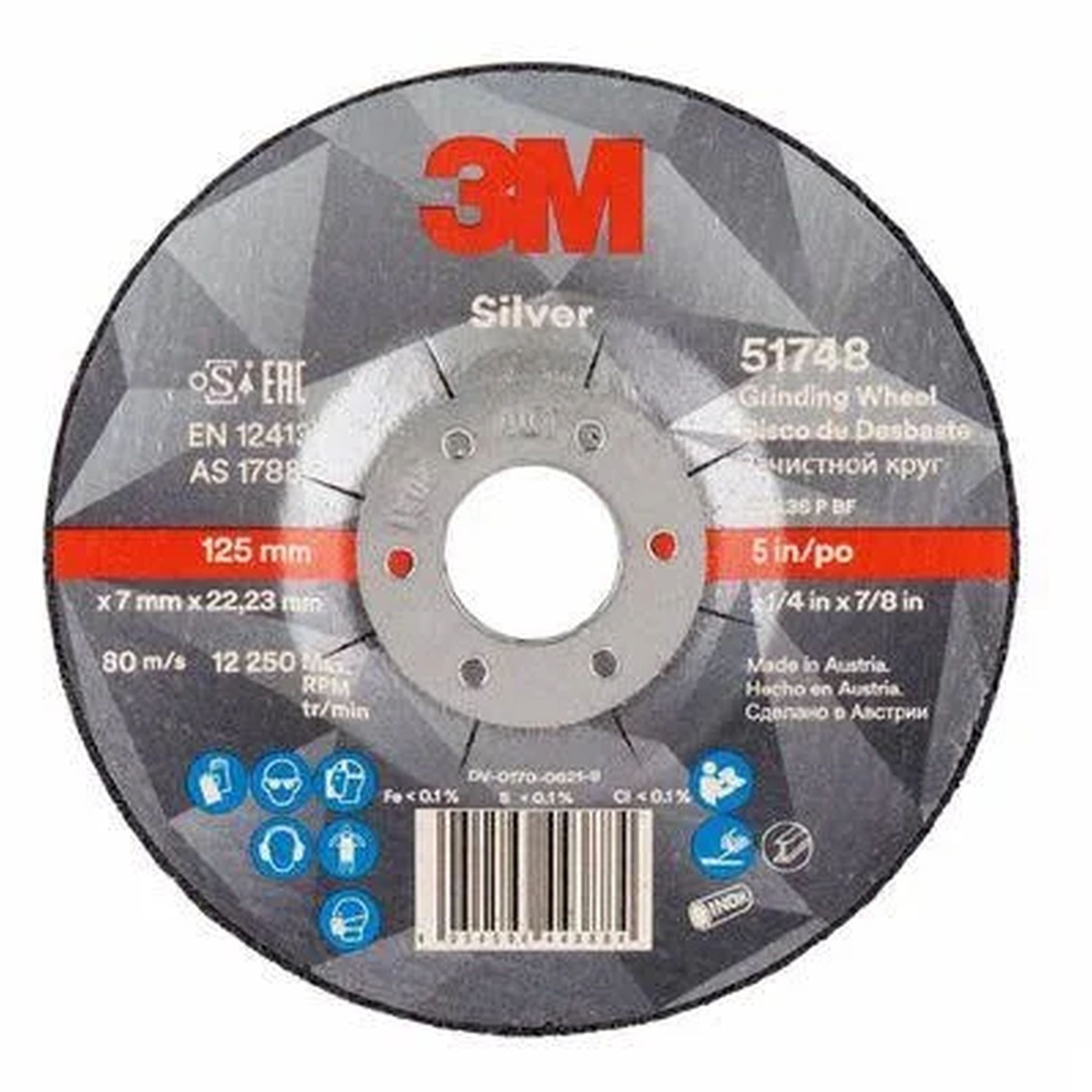 SILVER DEPRESSED CENTRE GRINDING WHEEL