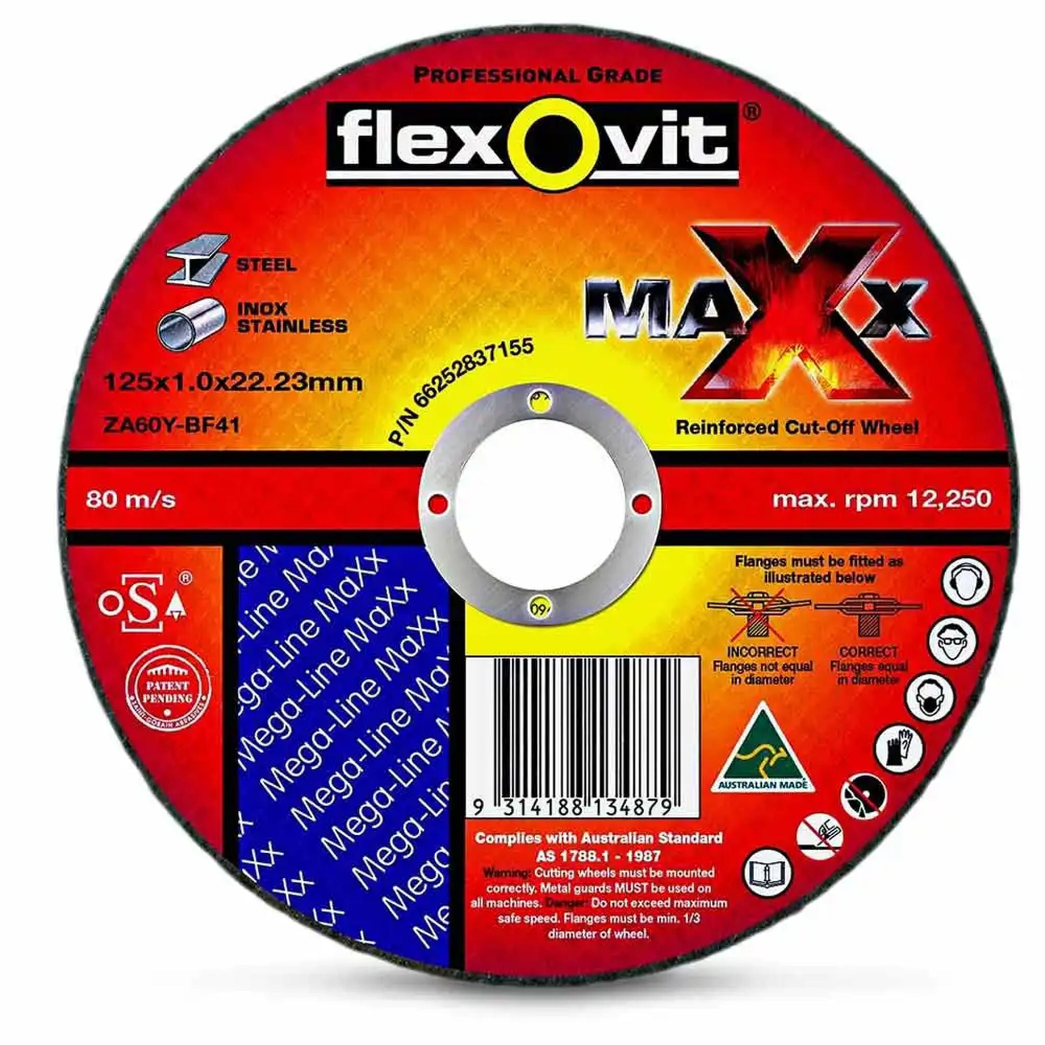 DISC CUTTING 125 x 1.0 x 22.23 MAXX3 - TUB 25