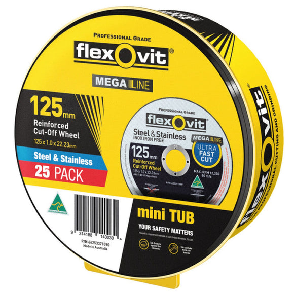 DISC CUTTING 125 x 1.0 x 22.23 - ULTRA THIN - TUB 25