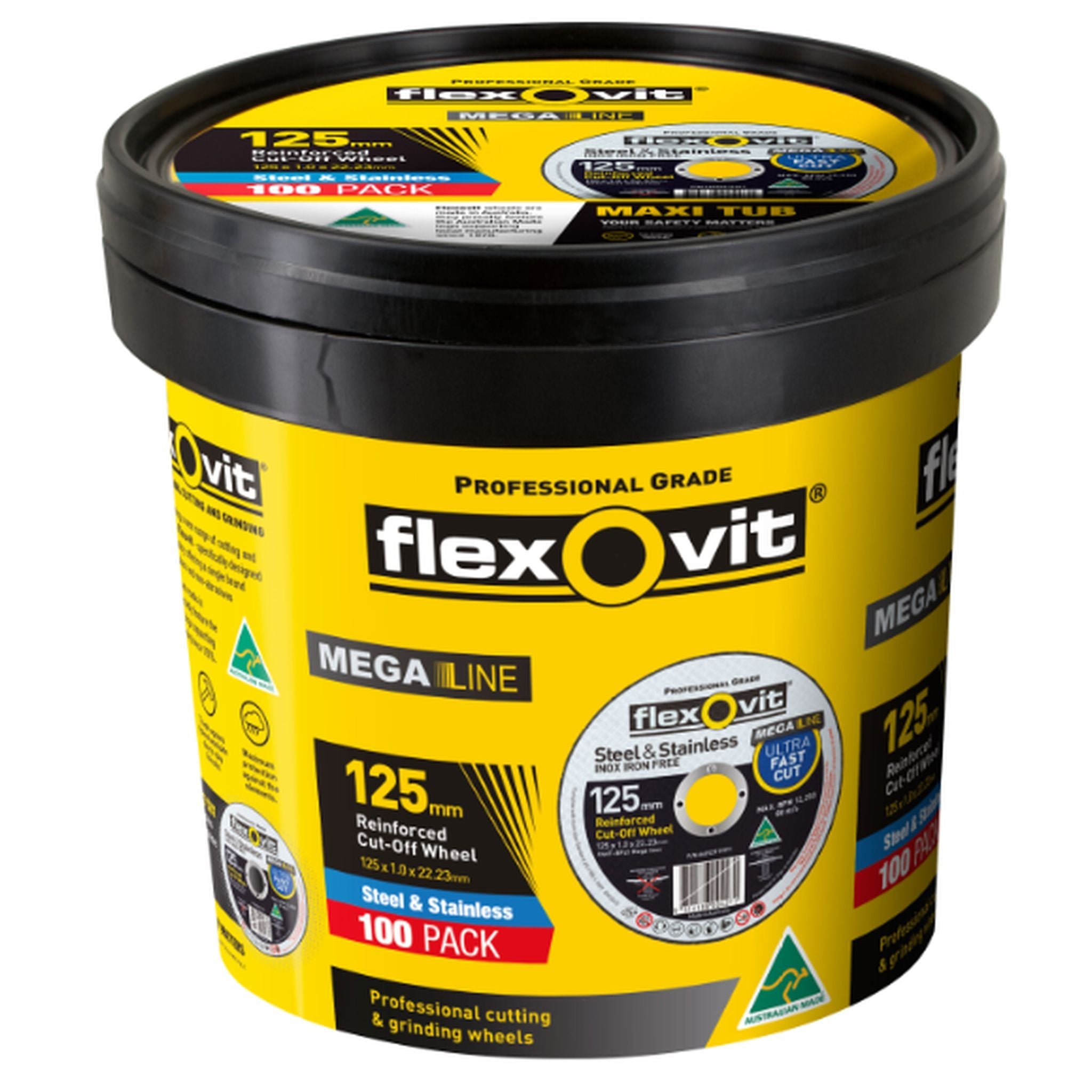 DISC CUTTING 125 x 1.0 x 22.23 - ULTRA THIN - TUB 100