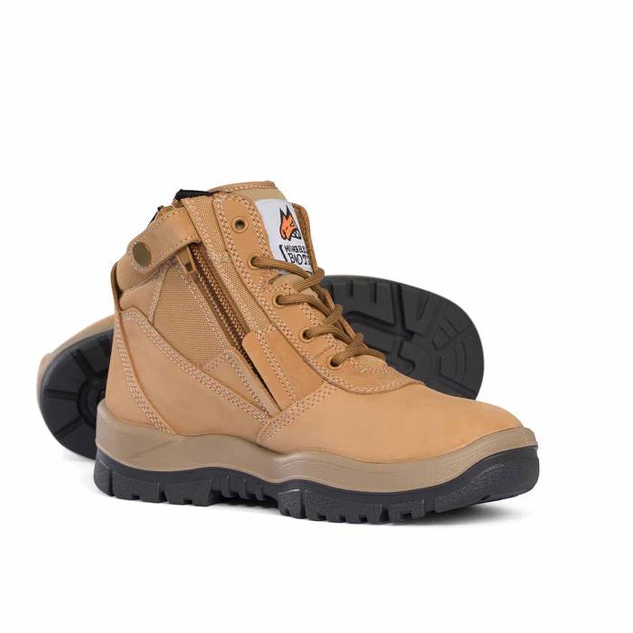 BOOT ZIP SIDER WHEAT SIZE 9 NON-STEEL CAP