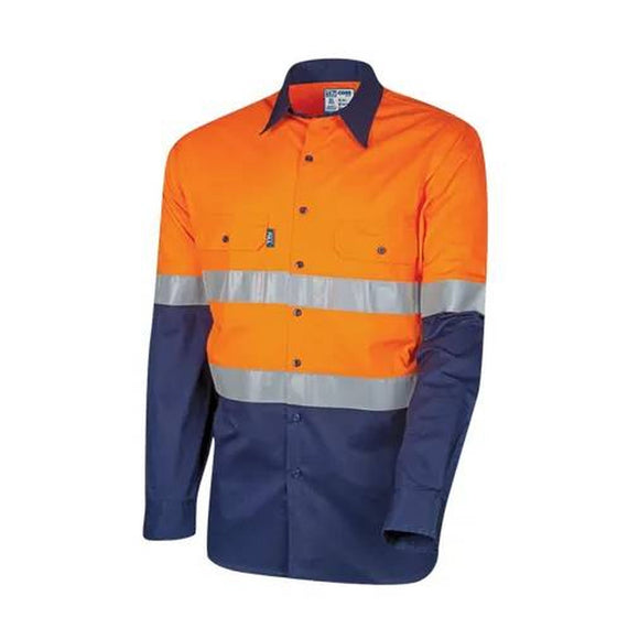SHIRT LIGHTWEIGHT VENTED L/S HI VIS ORA/NAV SIZE S