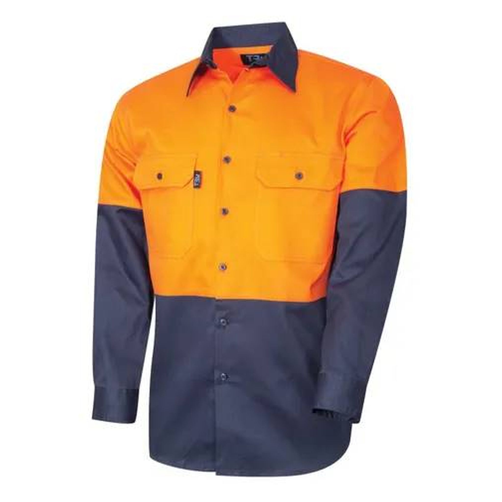 SHIRT VENTED L/S HI VIS DRILL ORA/NAV SIZE S