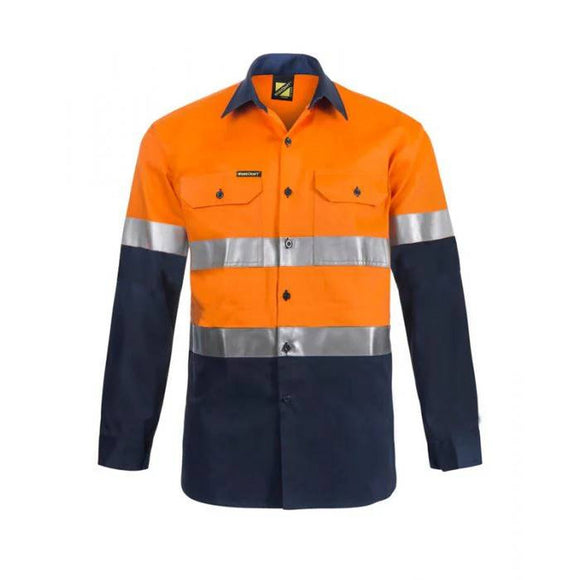 SHIRT HI VIS ORA/NAVY REFLECTIVE - SMALL