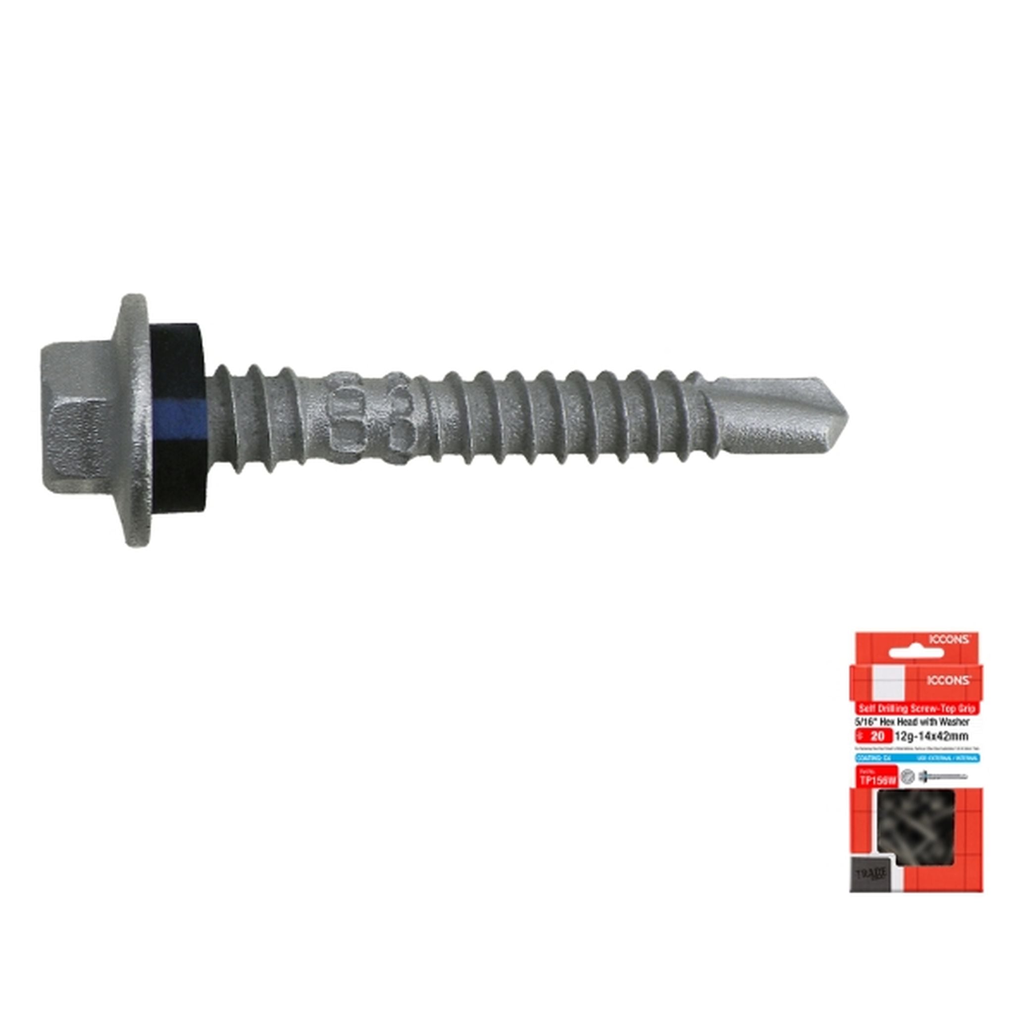 SCREW SD HEX TOP GRIP C4 12-14 X 42 PACK 20