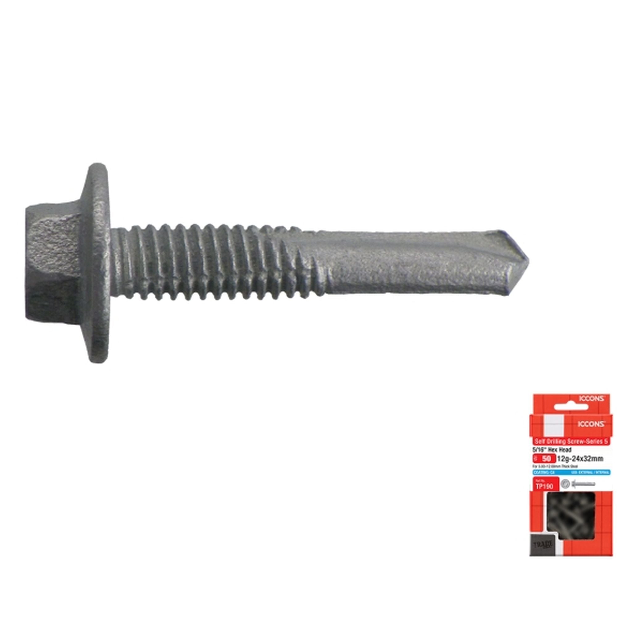 SCREW SD HEX 5 SERIES FINE C4 12-24 X 85 PACK 20