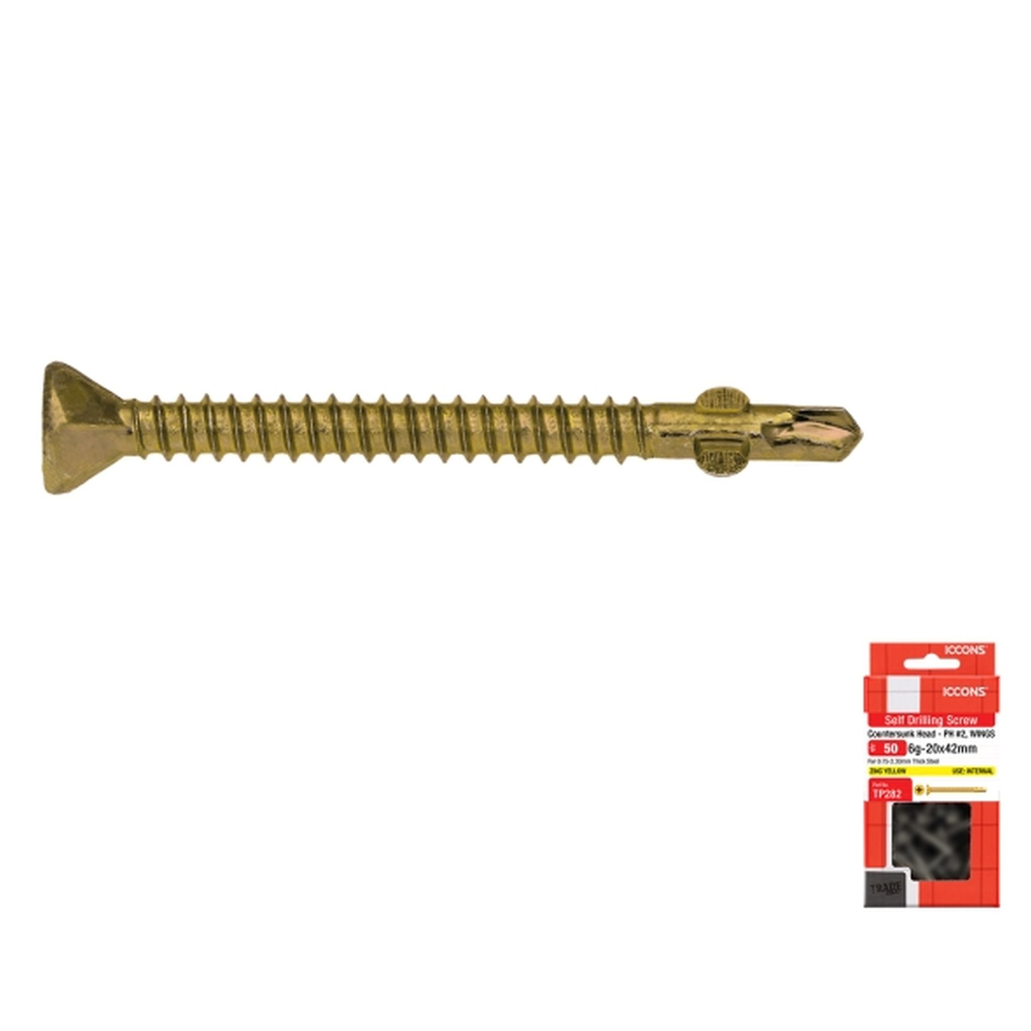 SCREW SD CSK WING C3 10-16 X 40 PACK 50
