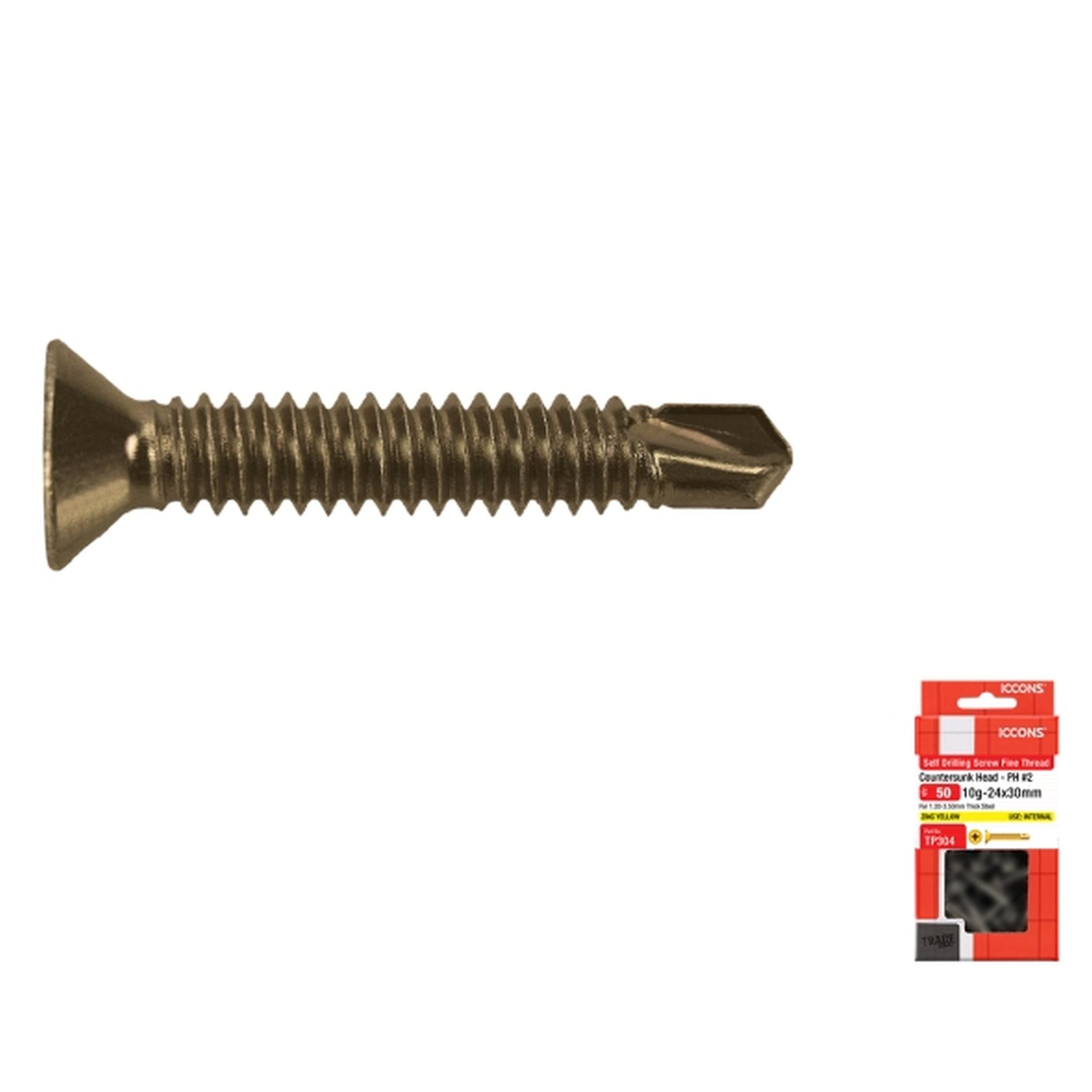 SCREW SD CSK FINE ZY 10-24 X 50 PACK 50