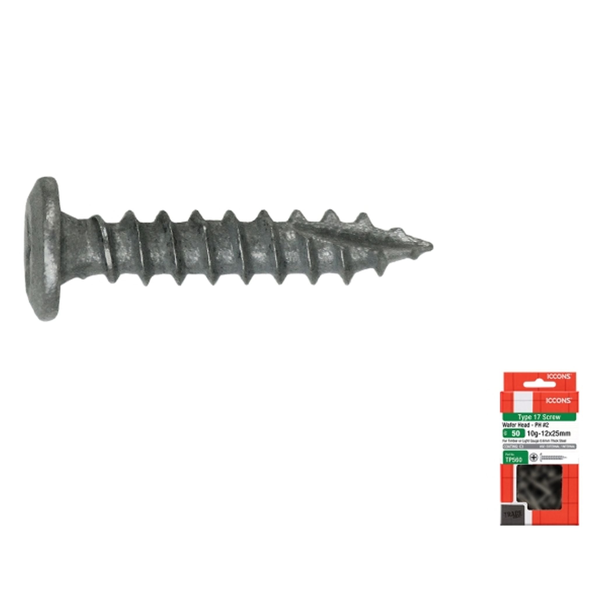 SCREW TYPE 17 WAFER C3 10-12 X 35 PACK 50