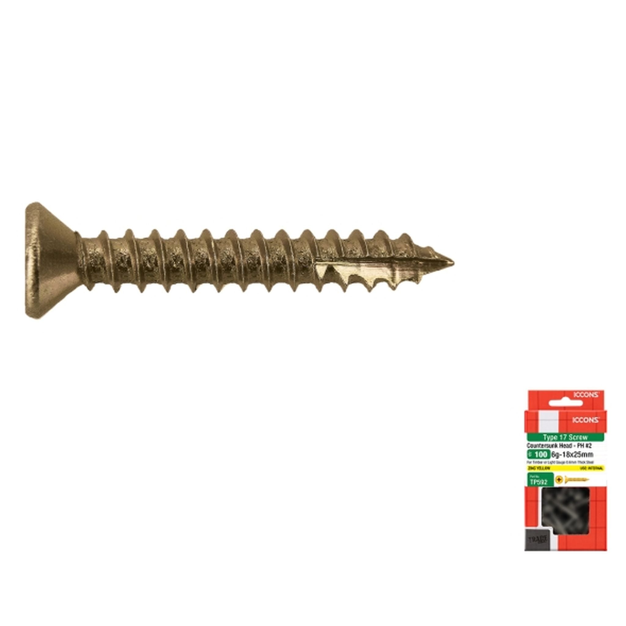 SCREW TYPE 17 CSK ZY 10-12 X 50 PACK 50