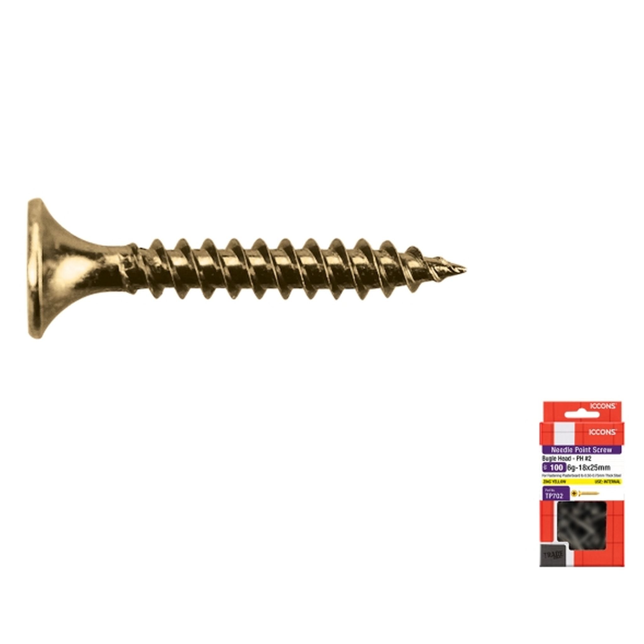 SCREW NEEDLE POINT BUGLE FINE ZY 6-18 X 41 PACK 100