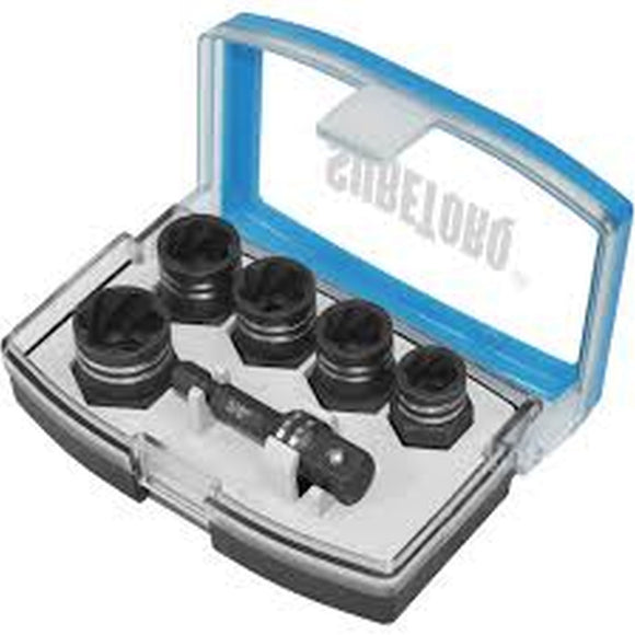 EXTRACTOR SET IMPACT 3/8DR 6PIECE