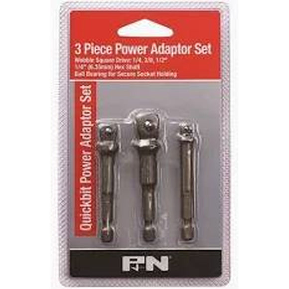 QUICKBIT ADAPTOR SET 3PCE 1/4 3/8 & 1/2