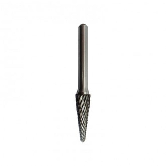 BURR D-CUT 10x25mm 1/4' SHNK B/N CONE