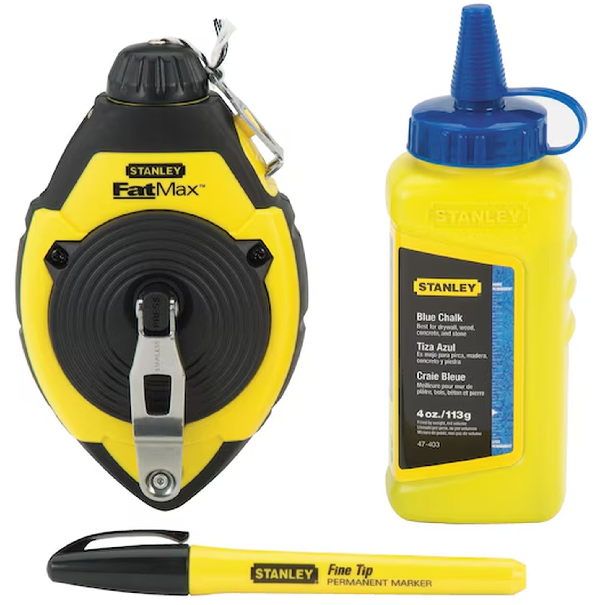 FATMAX CHALK LINE REEL KIT W/ BLUE CHALK & MARKER 30M