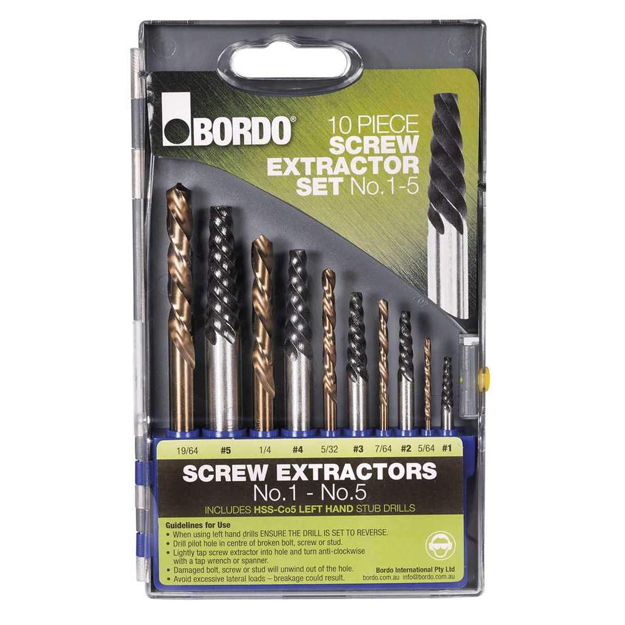 SCREW EXTRACTOR SET 10PCE