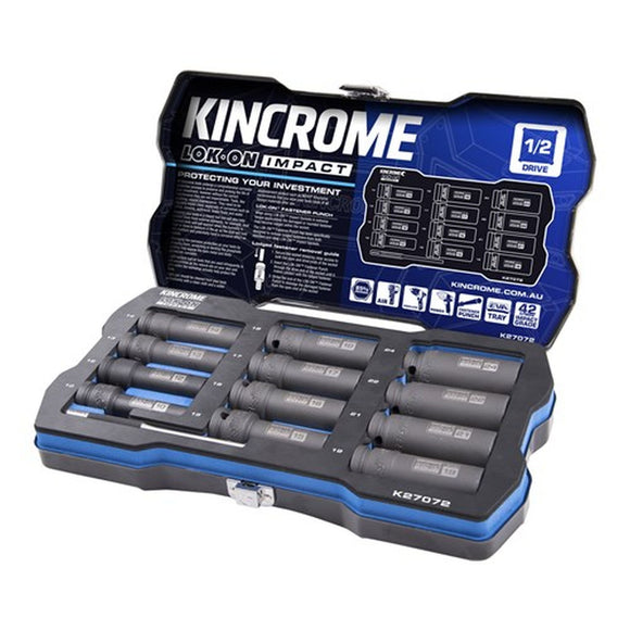SOCKET SET DEEP 1/2INCH 12PCE METRIC IMPACT