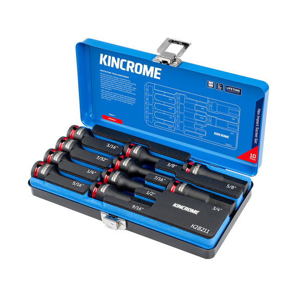 IMPACT HEX SET IMPERIAL 1/2INCH 10 PIECE