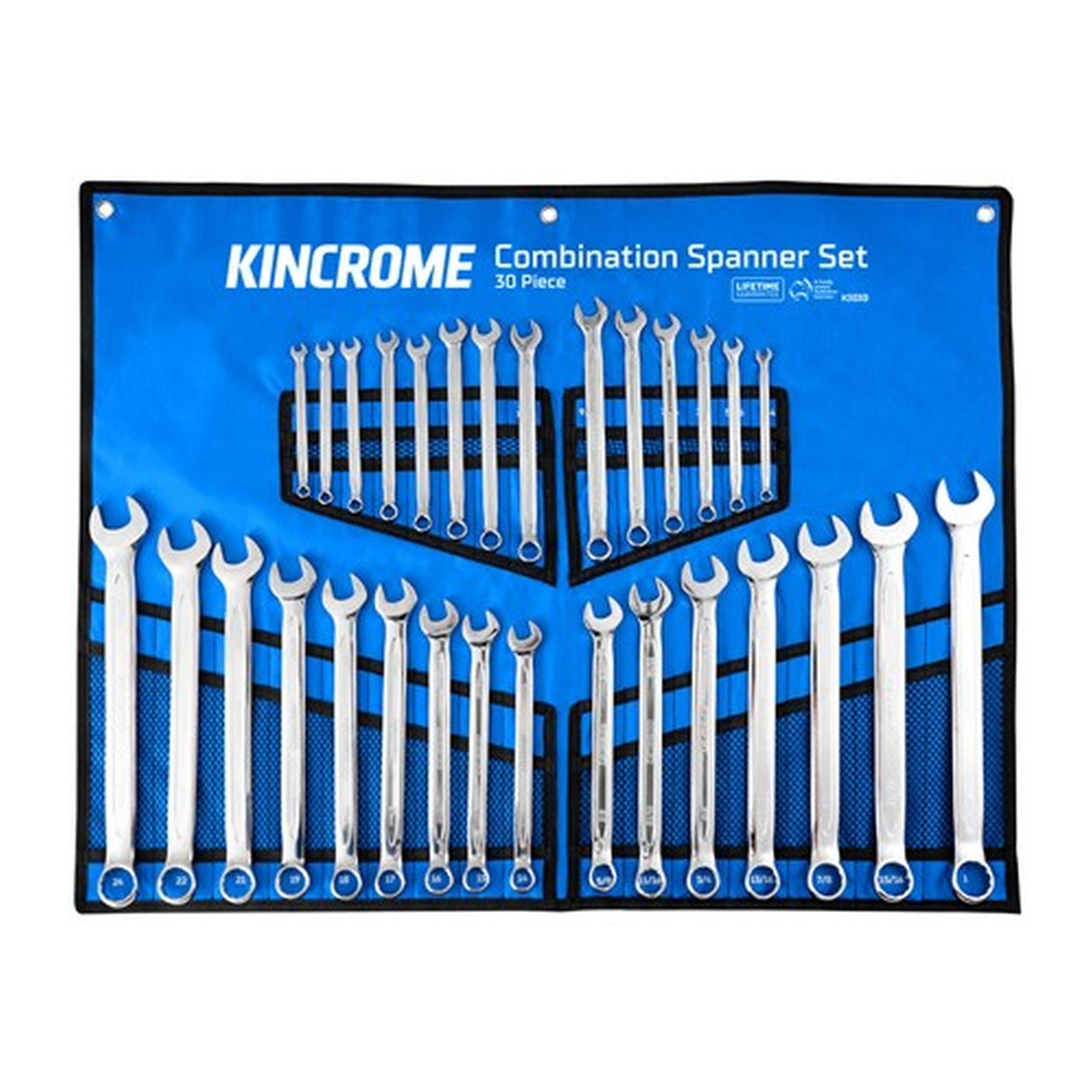 30PCE COMBINATION SPANNER SET AF/MET