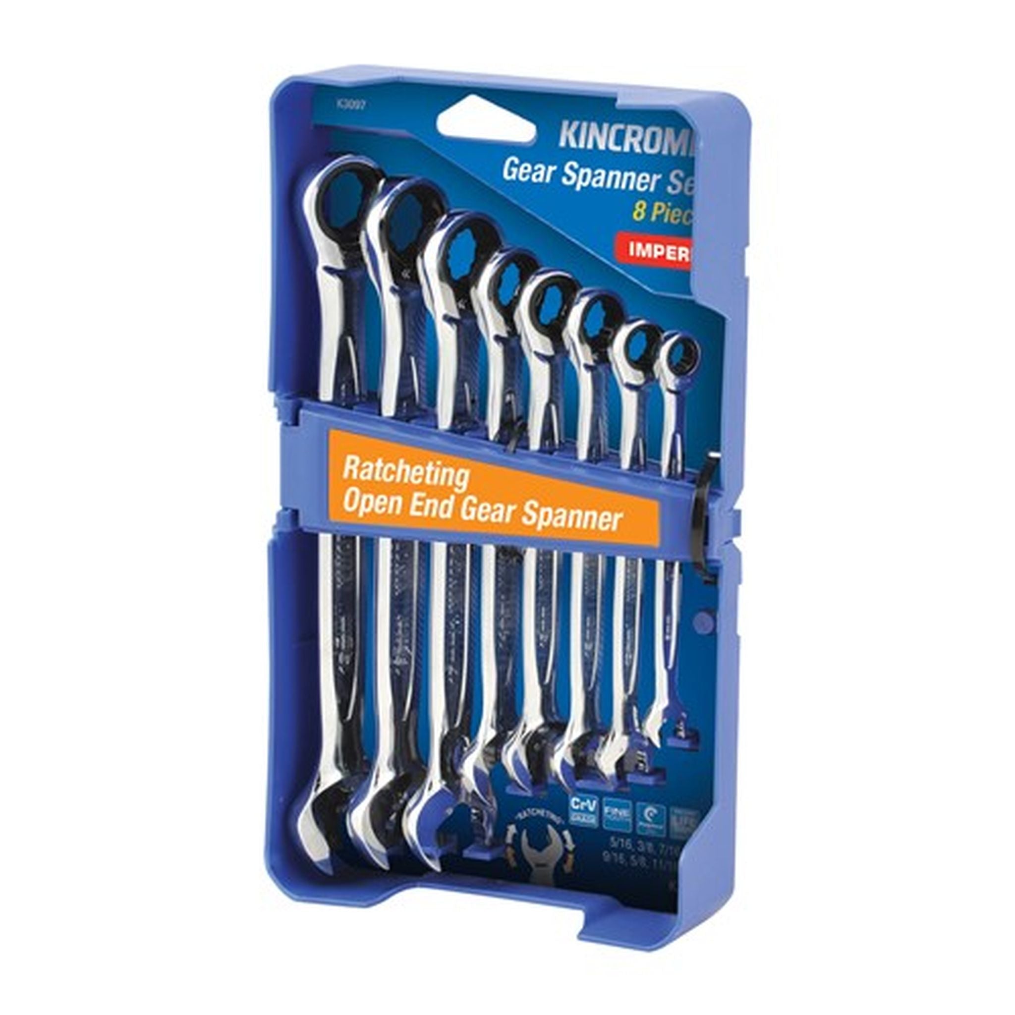 SPANNER RATCHET ONE WAY IMPERIAL 8 PIECE