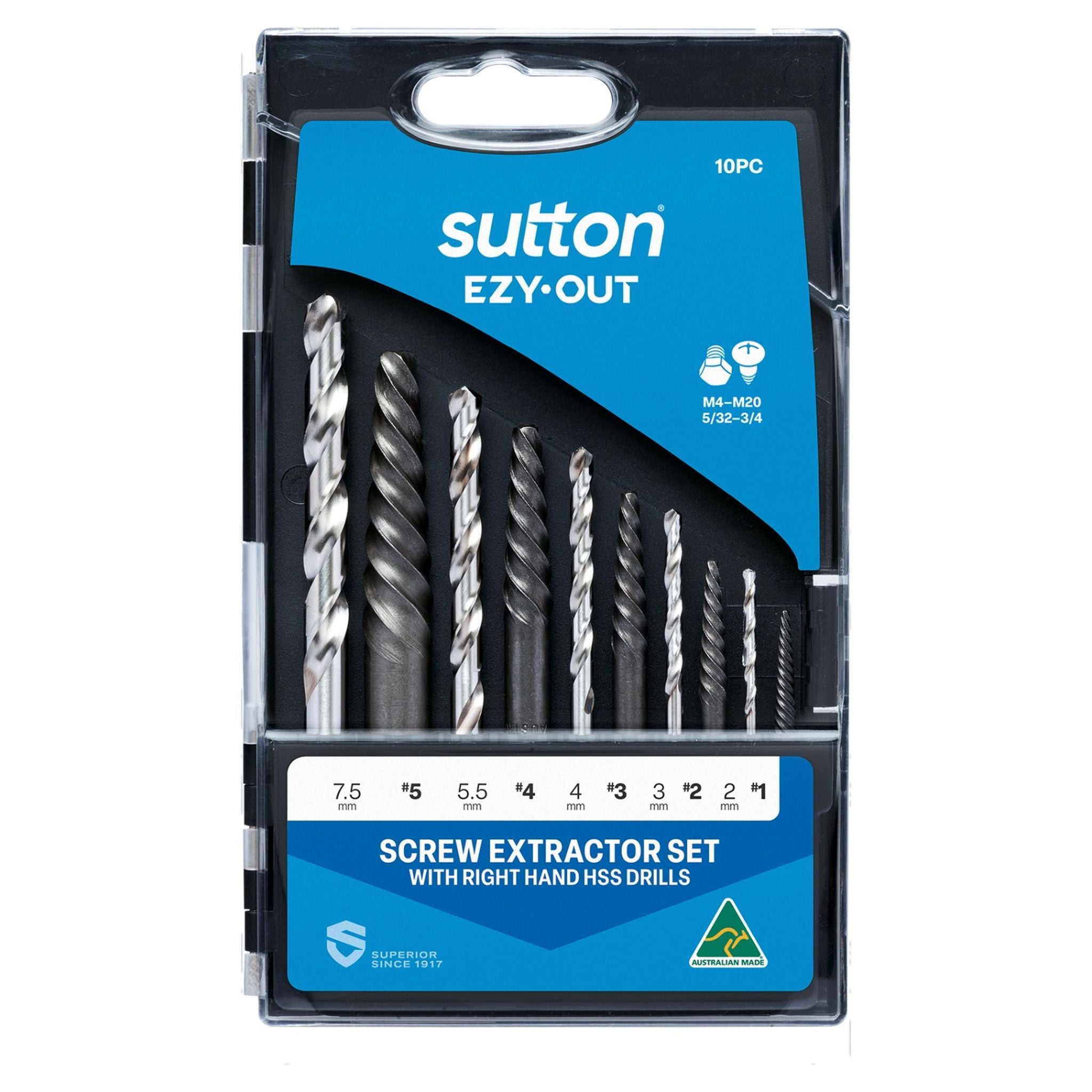SCREW EXTRACTOR SET 10PCE
