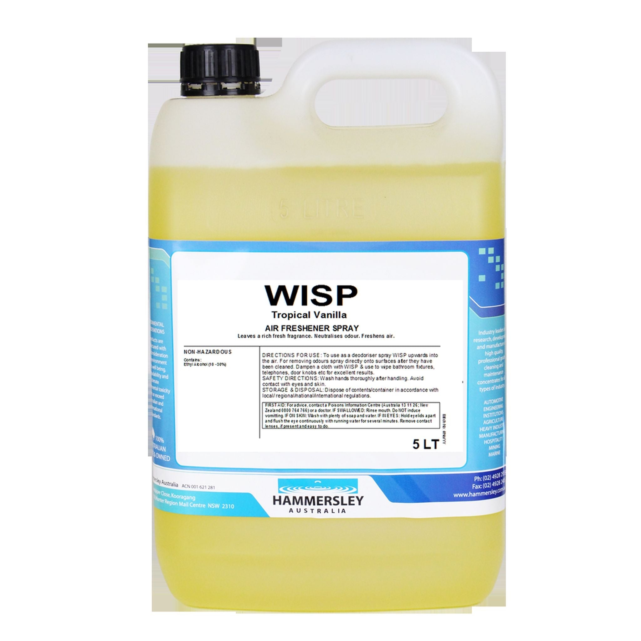 DEODORISER/SANITIZER WISP 5L