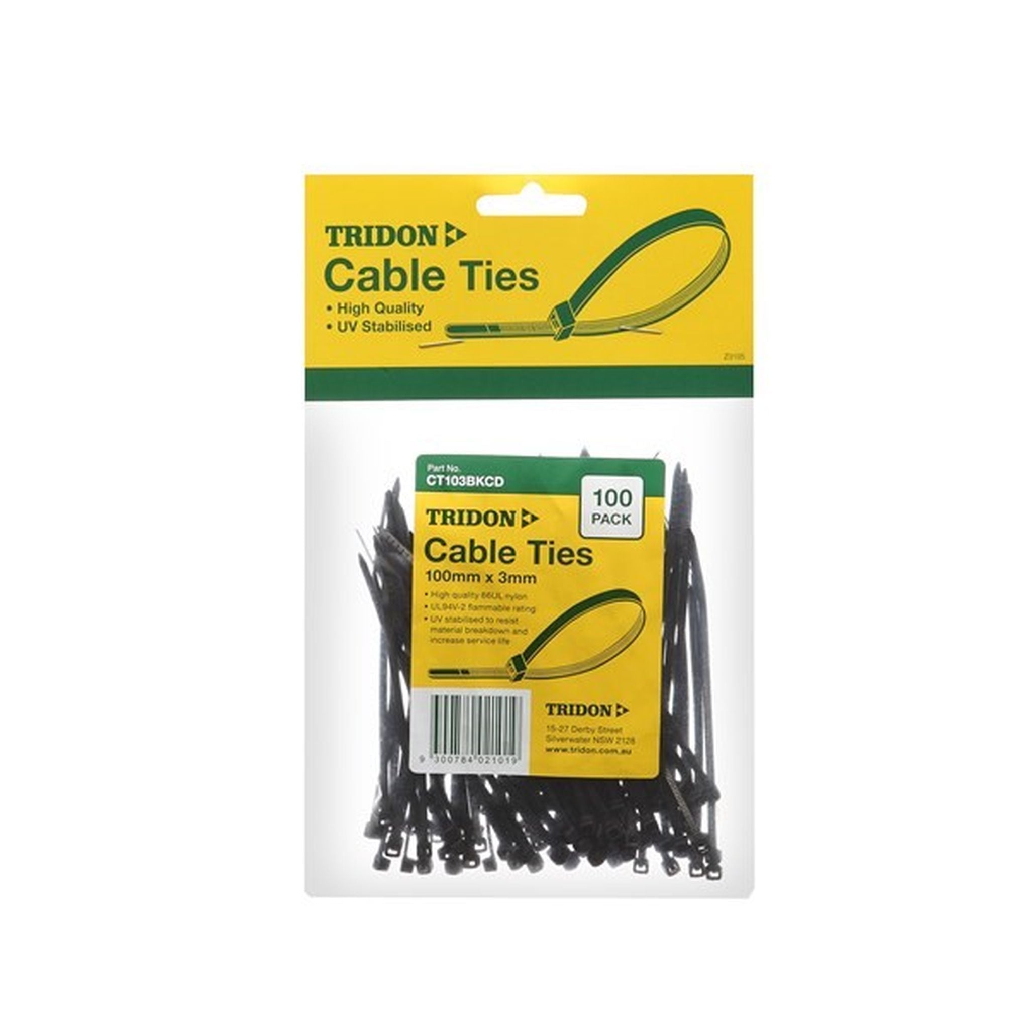 CABLE TIE BLACK 400MM X 8MM - 100PK