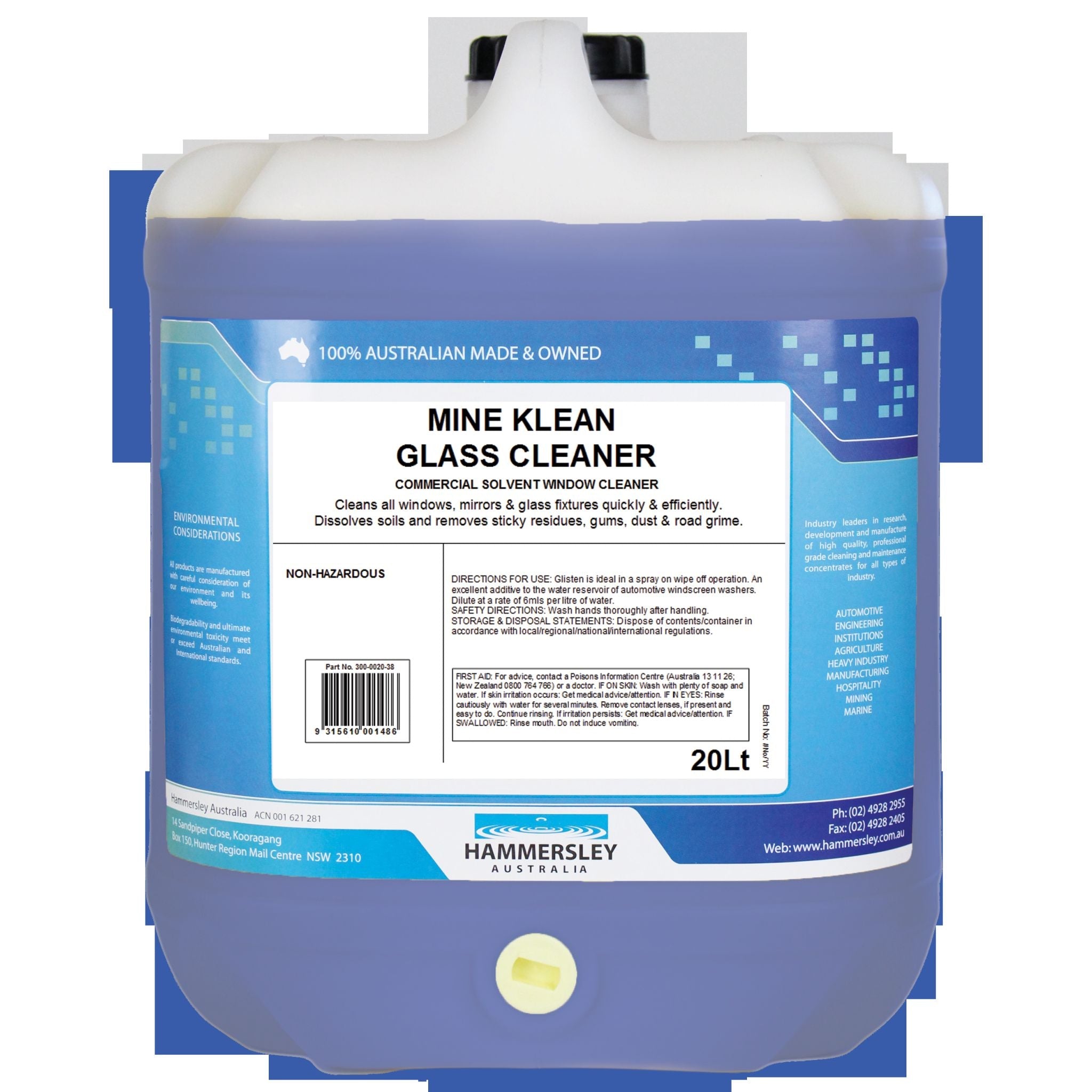 MINE KLEAN GLASS CLEANER 20L