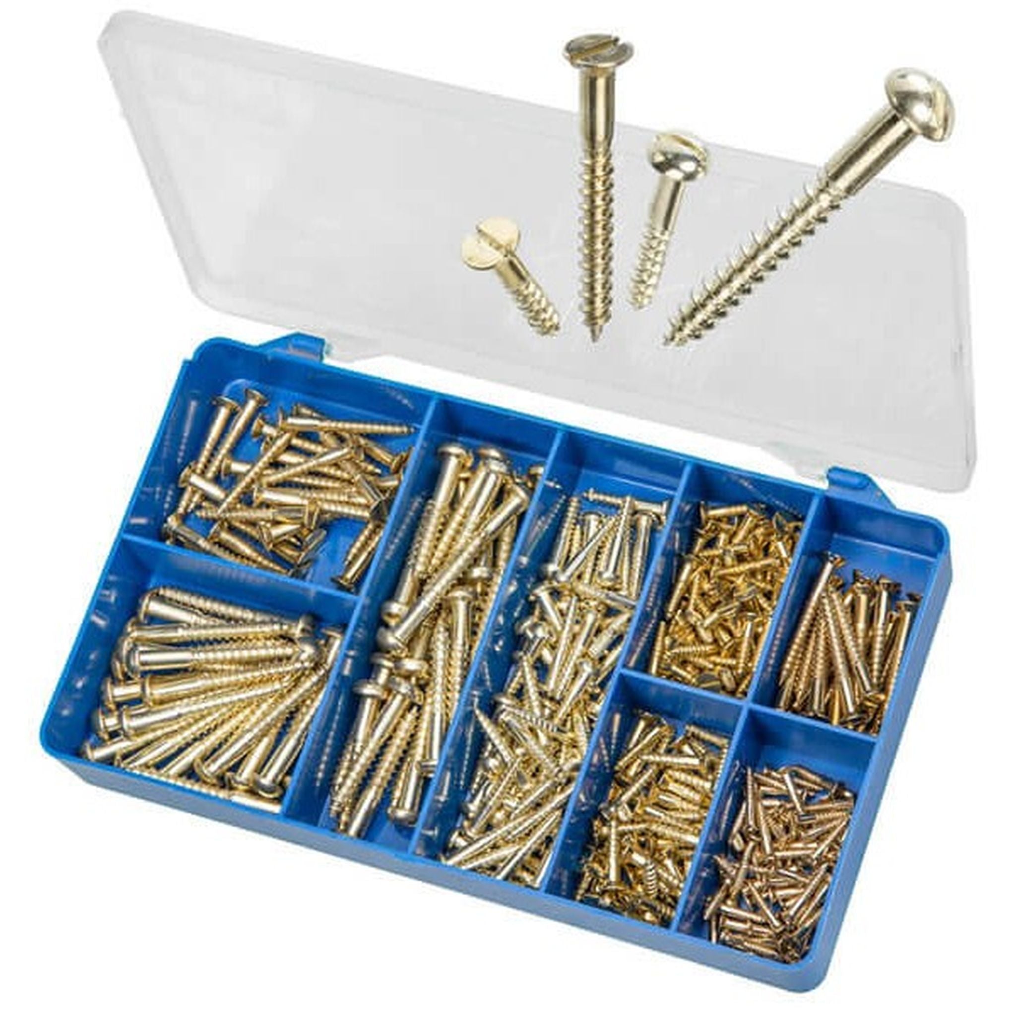 KIT WOOD SCREWS BRASS PLATED