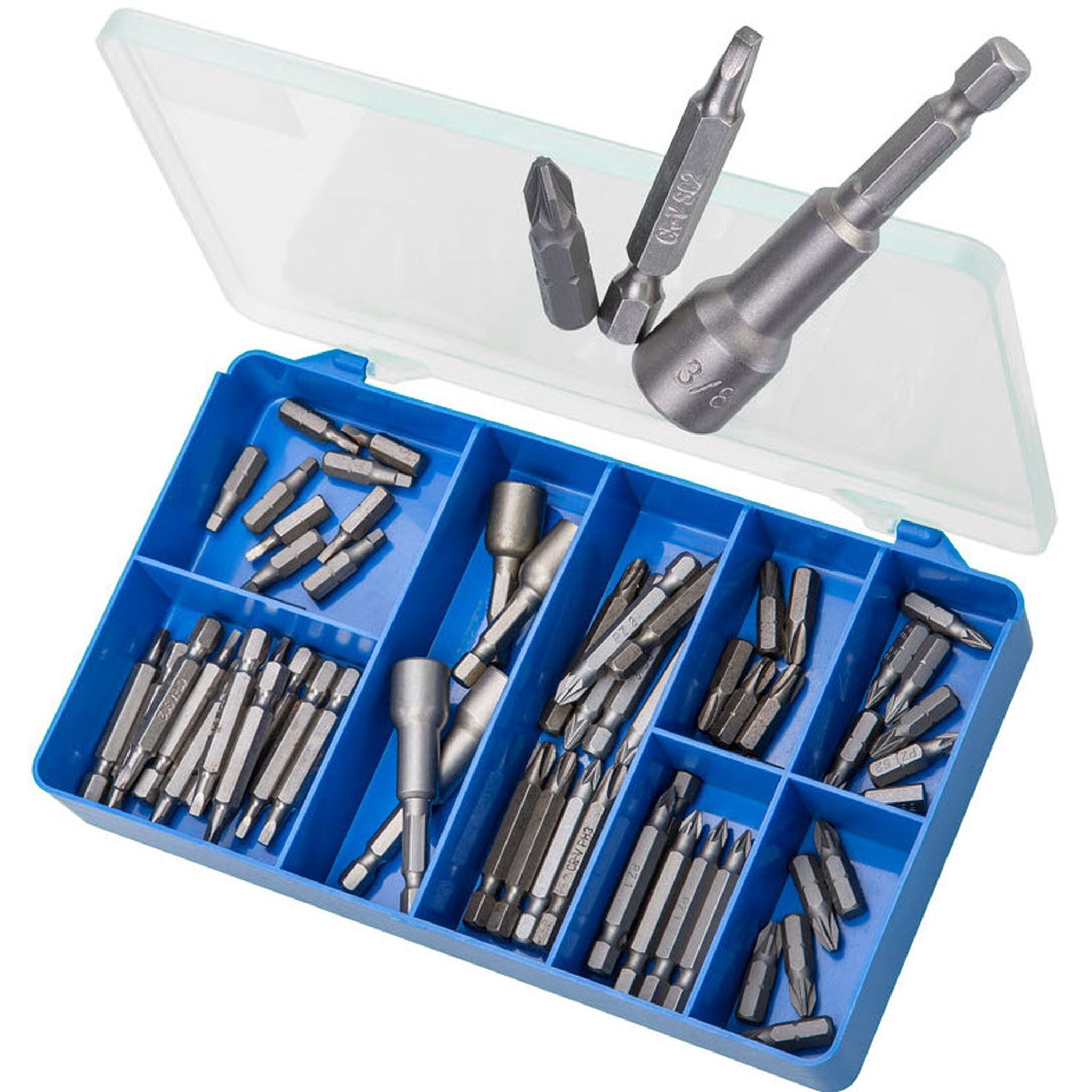 KIT SQUARE DRIVE BITS & POZI BITS & MAGNETIC SETTERS