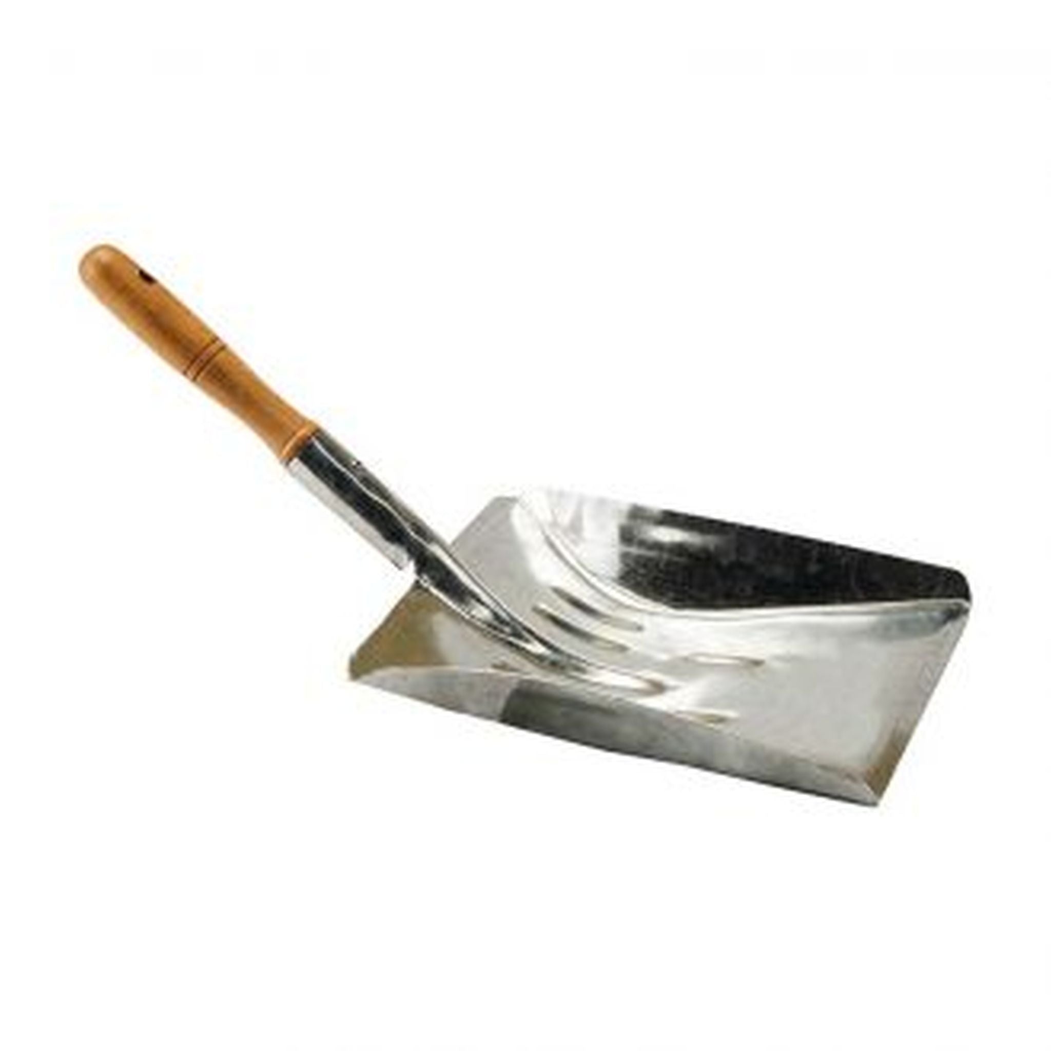 DUST PAN METAL C/W WOODEN HANDLE