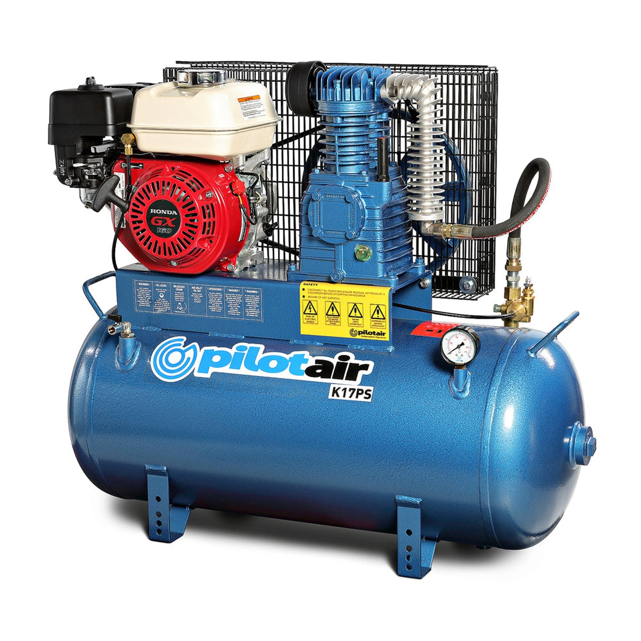 COMPRESSOR PETROL 16.3CFM 100L TANK SOILD MOUNT