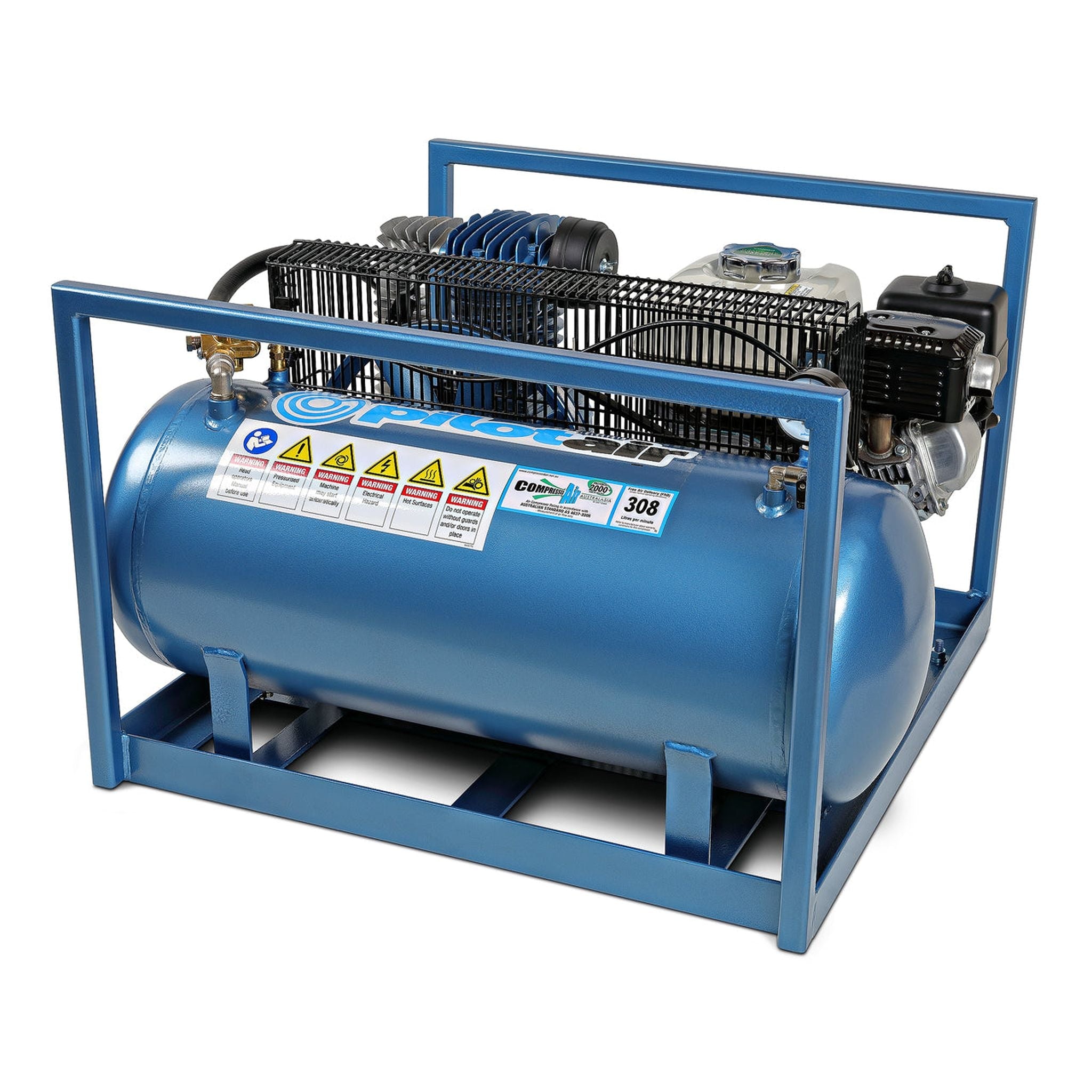 COMPRESSOR PETROL 16.3CFM 100L TANK UTE MOUNT