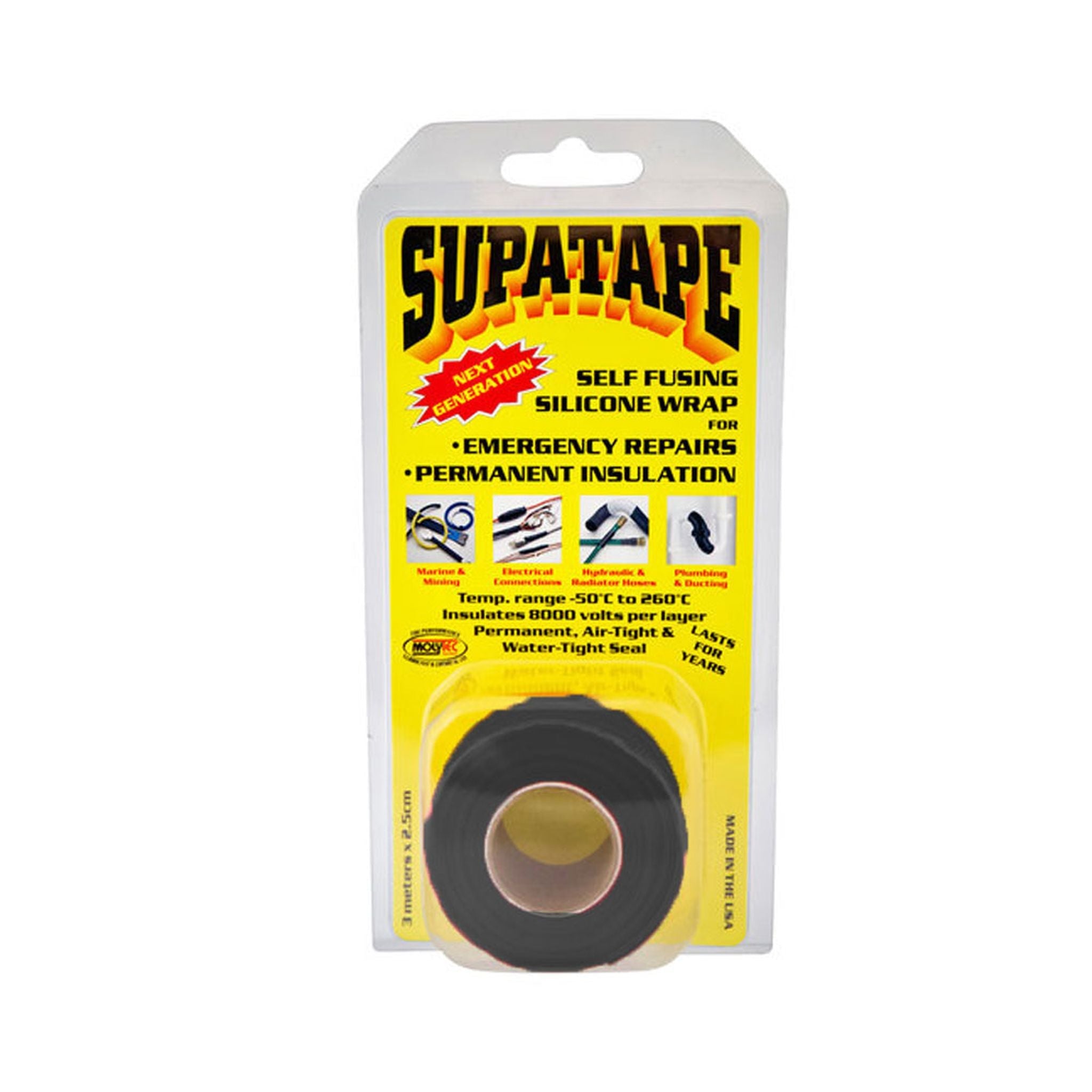 SUPATAPE 3m X 250mm BLACK