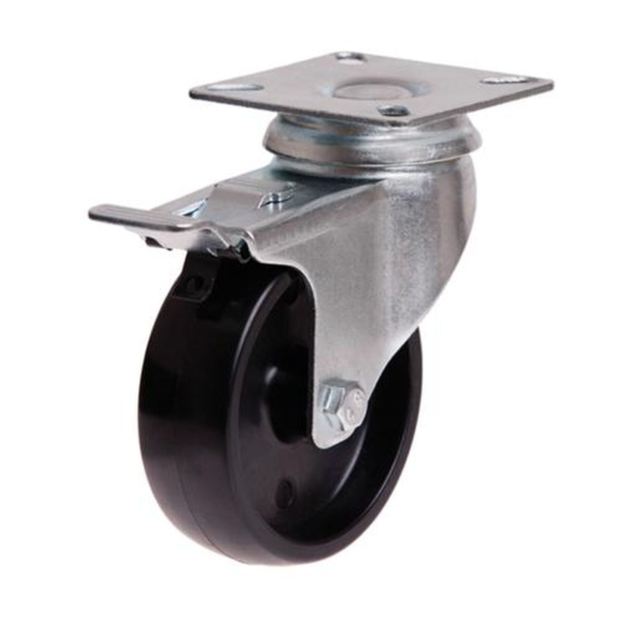 CASTOR NYLON SWIVEL/BRAKE 75MM 50KG