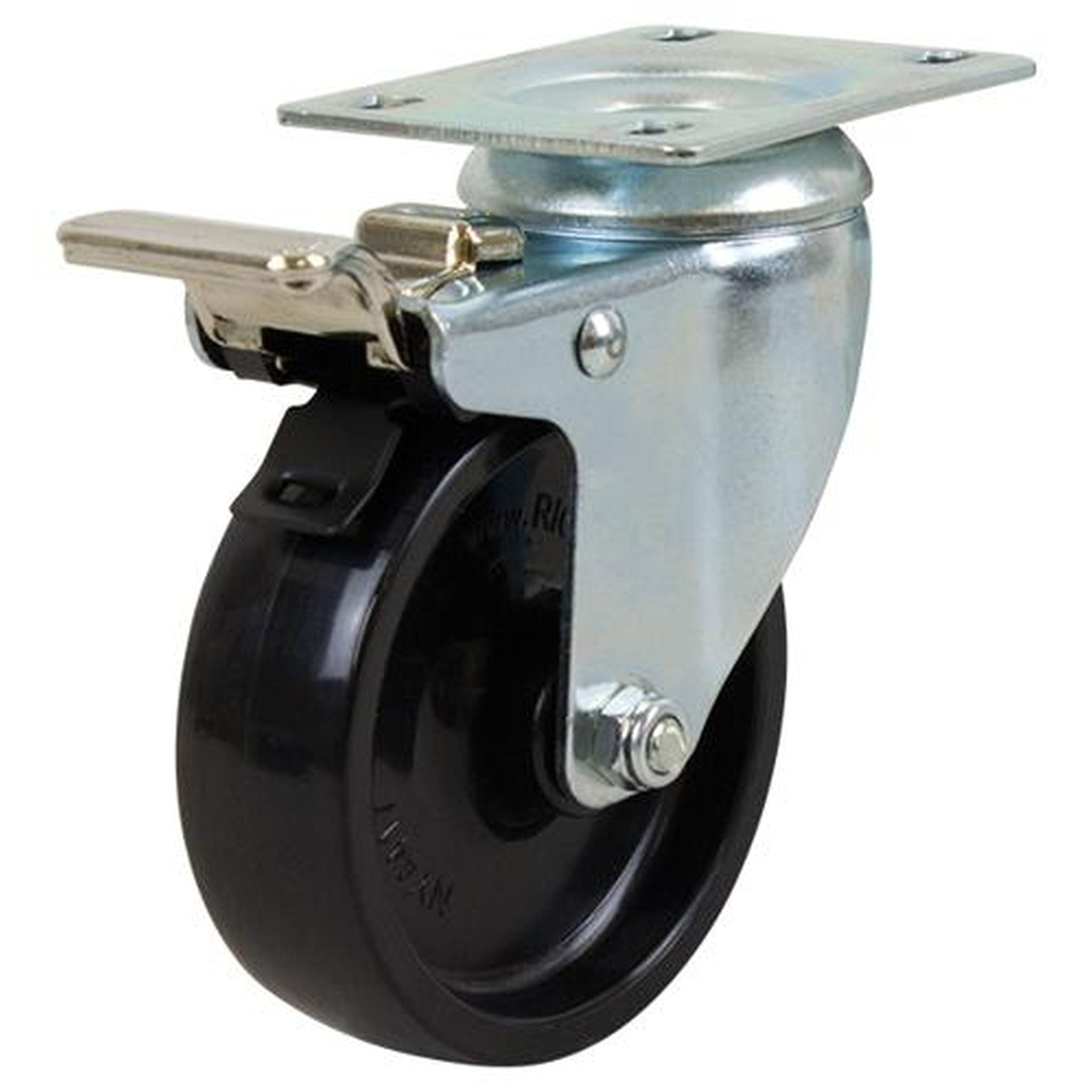 WHEEL NYLON SWIVEL/BRAKE 100MM 100KG