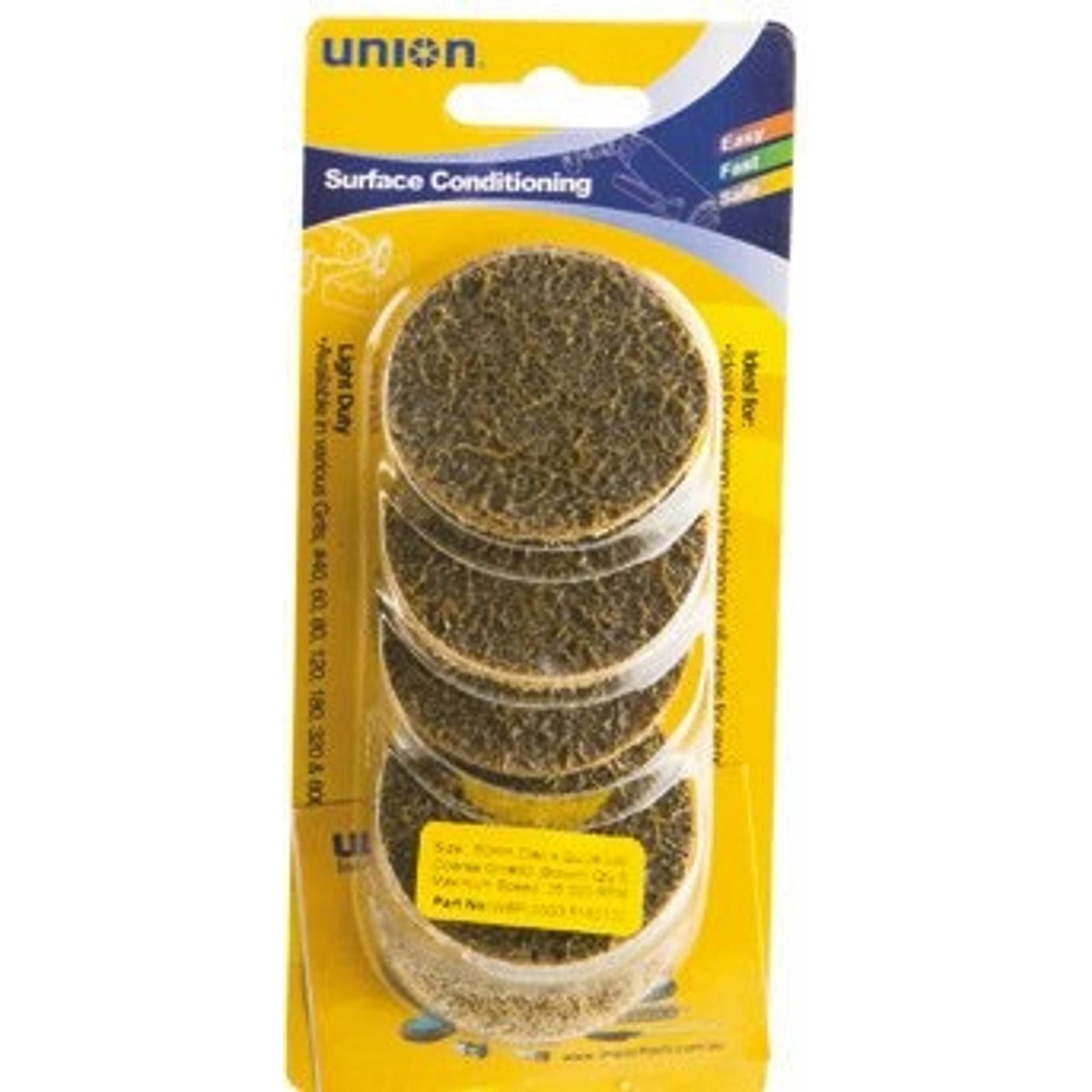 UNION DISC AB/FIBRE 5PK SC80G X 50MM Q/LOC D/B