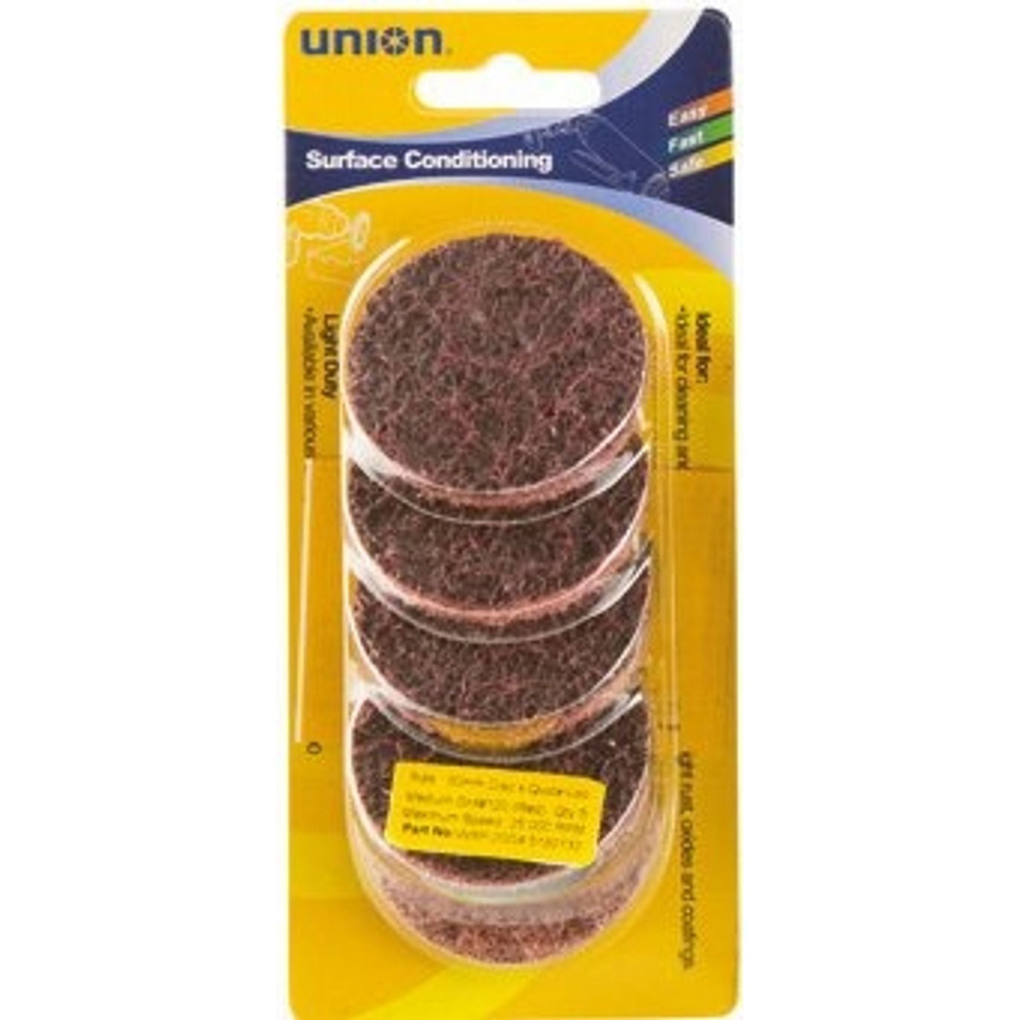 UNION DISC AB/FIBRE 5PK SC120G X 50MM Q/LOC D/B
