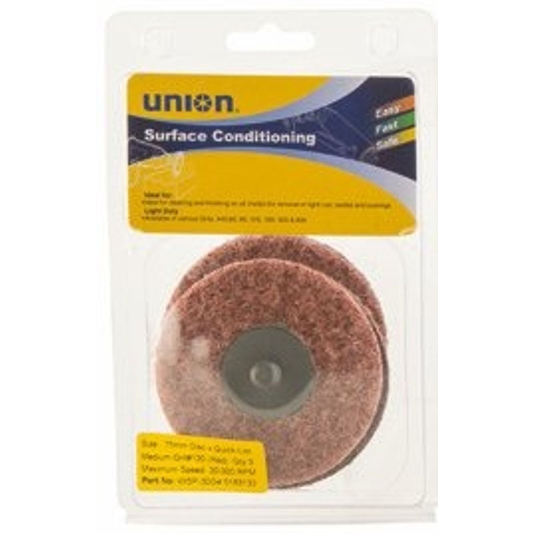 UNION DISC AB/FIBRE 3PK SC120G X 75MM Q/LOC D/B