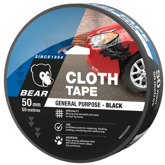 TAPE CLOTH BLACK 50mm X 50m