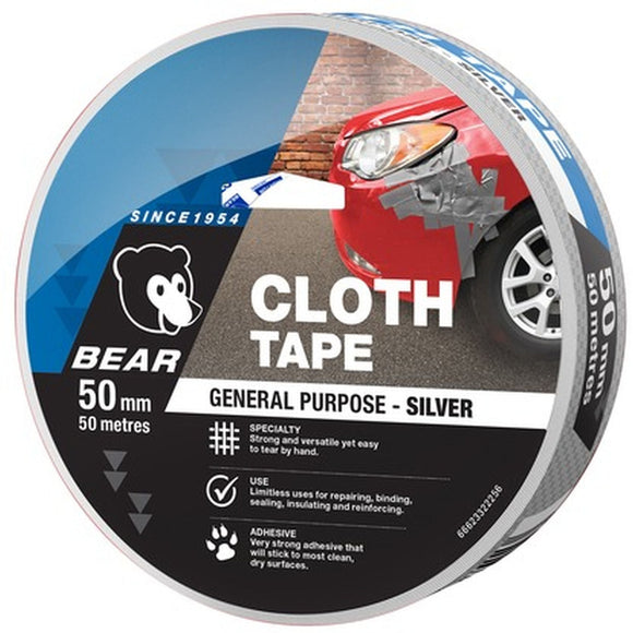 TAPE CLOTH SILVER 50mm X 50m