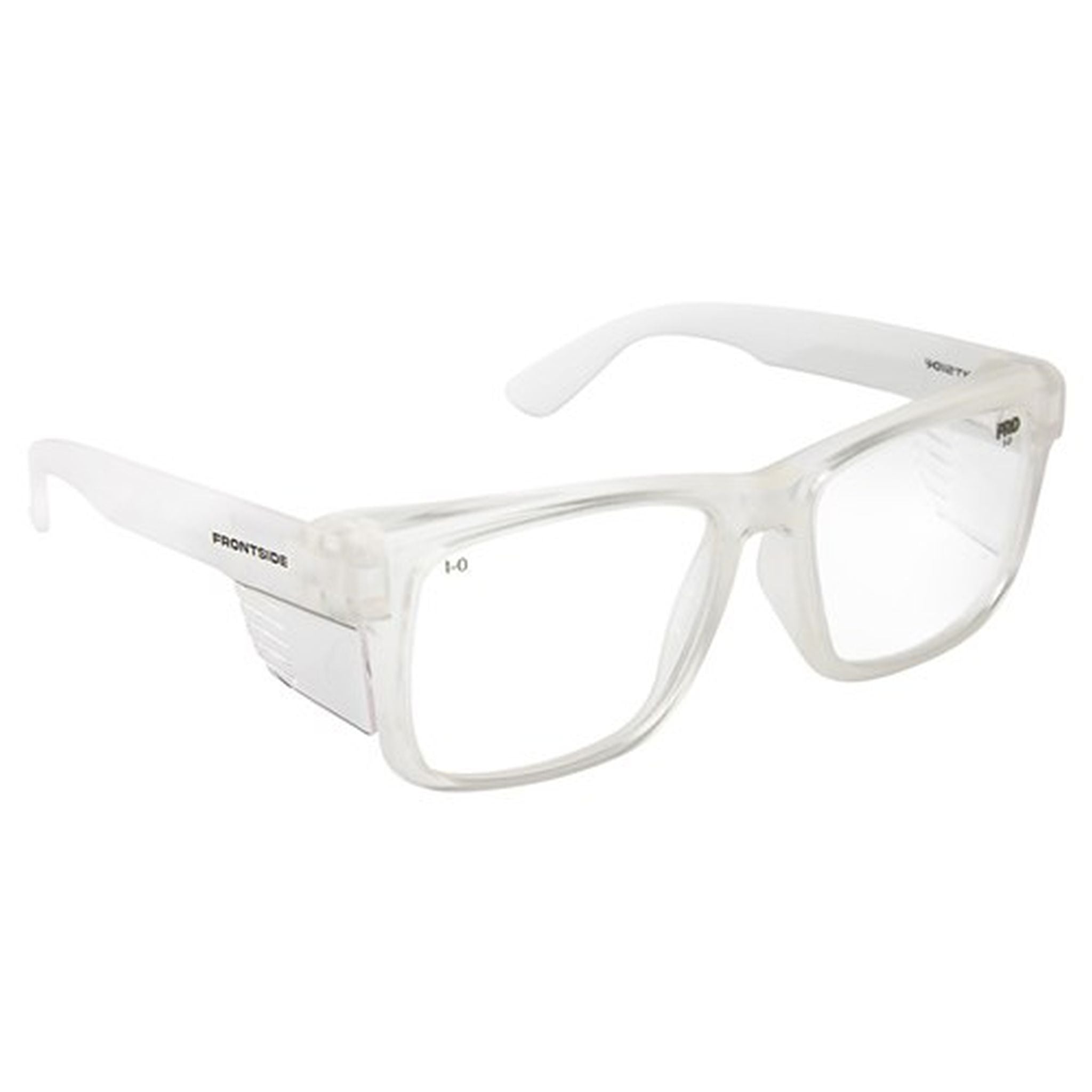 FRONTSIDE SPEC CLEAR LENS CLEAR FRAME