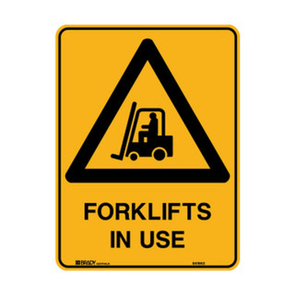 SIGN FORKLIFTS IN USE 300 X 450 MTL