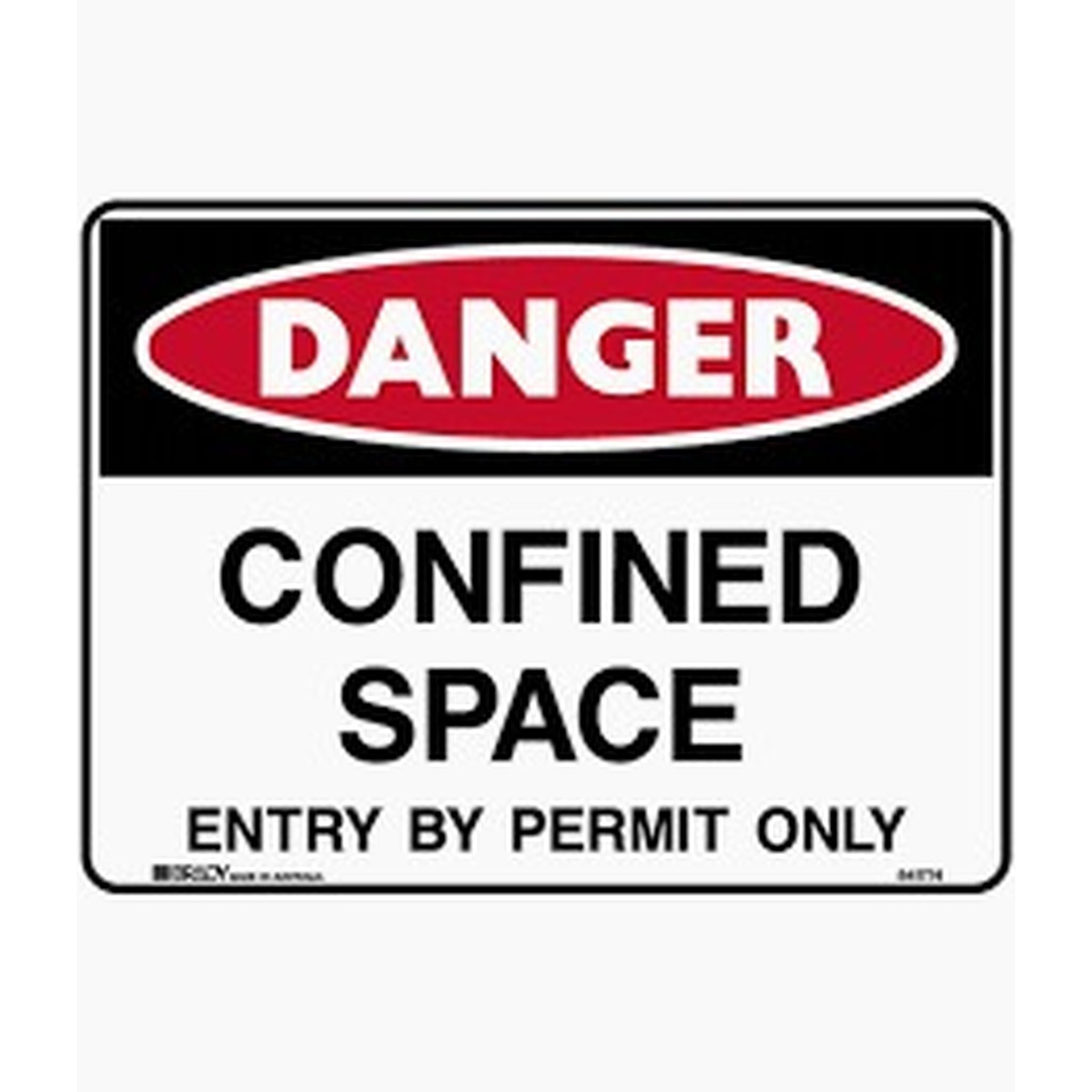 CONFINED SPACE ENTER BY PERMIT 450X600 MTL