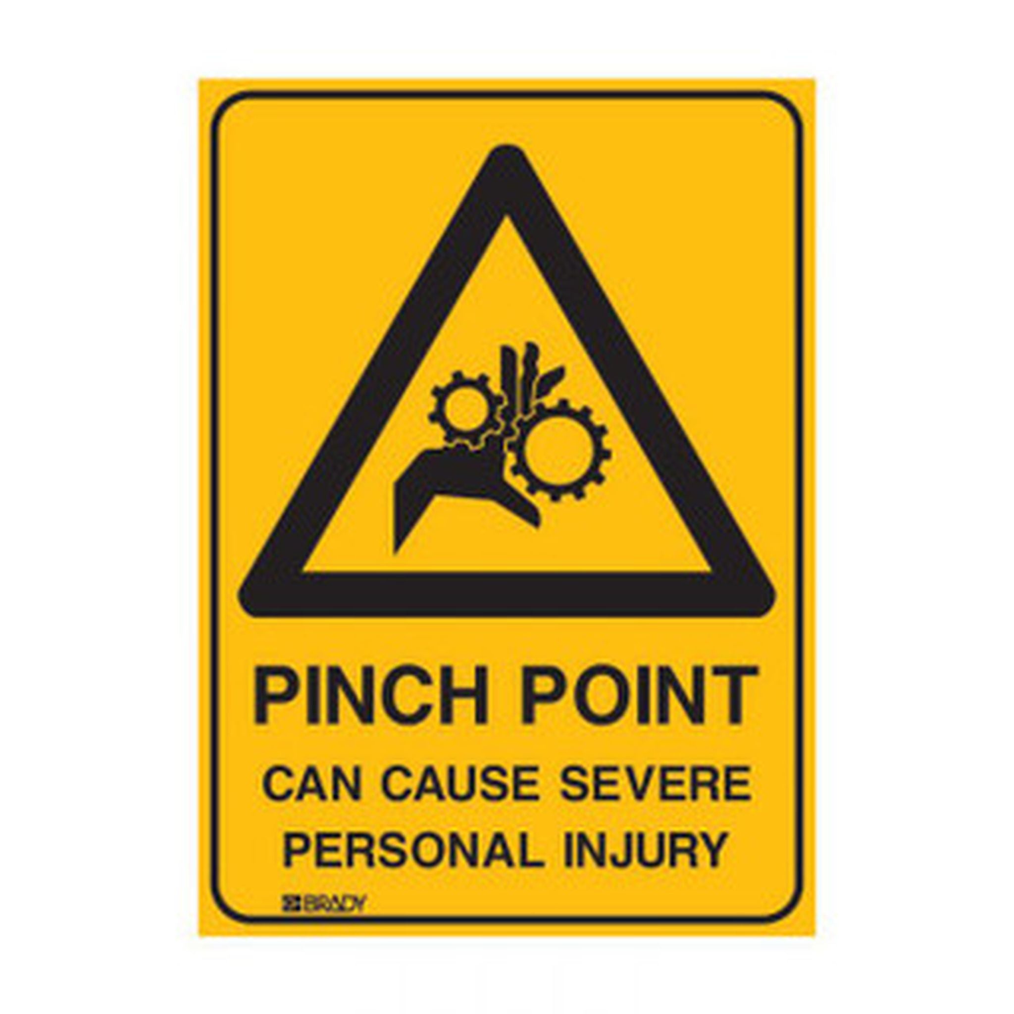 SIGN PINCH POINT CAN CAUSE SEVERE 450 X 300 MTL