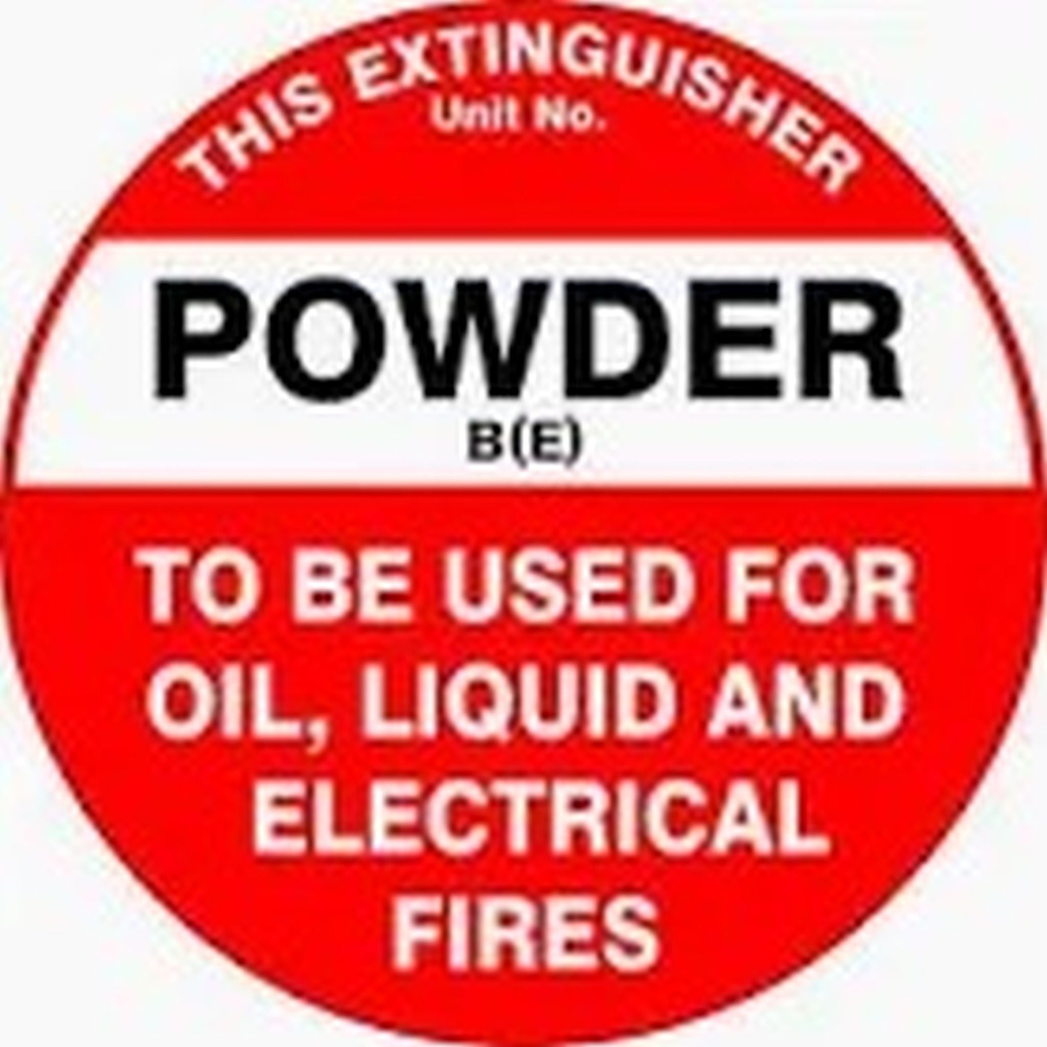 SIGN - EXTINGUISHER POWDER BE