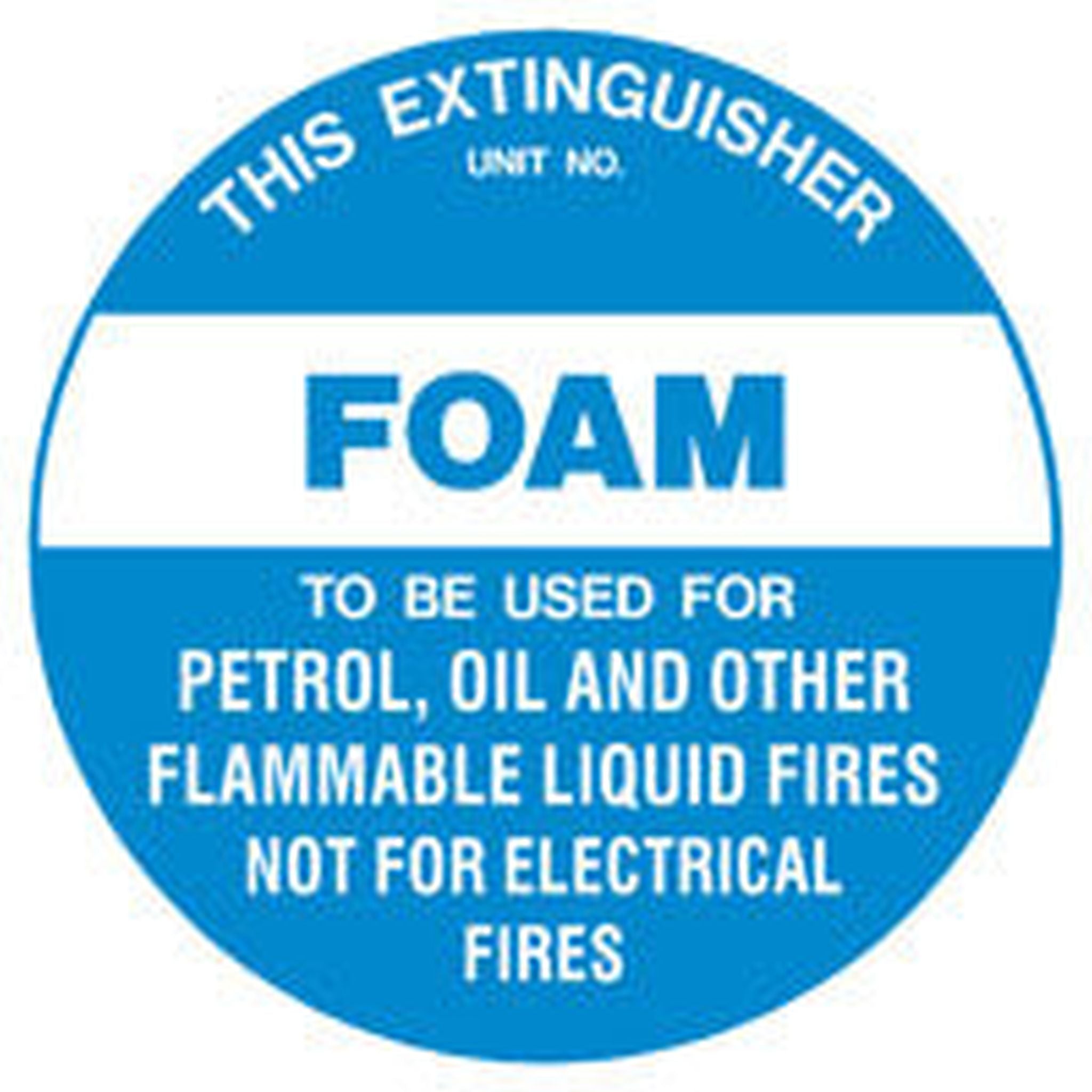 SIGN - EXTINGUISHER FOAM 200mm DIA