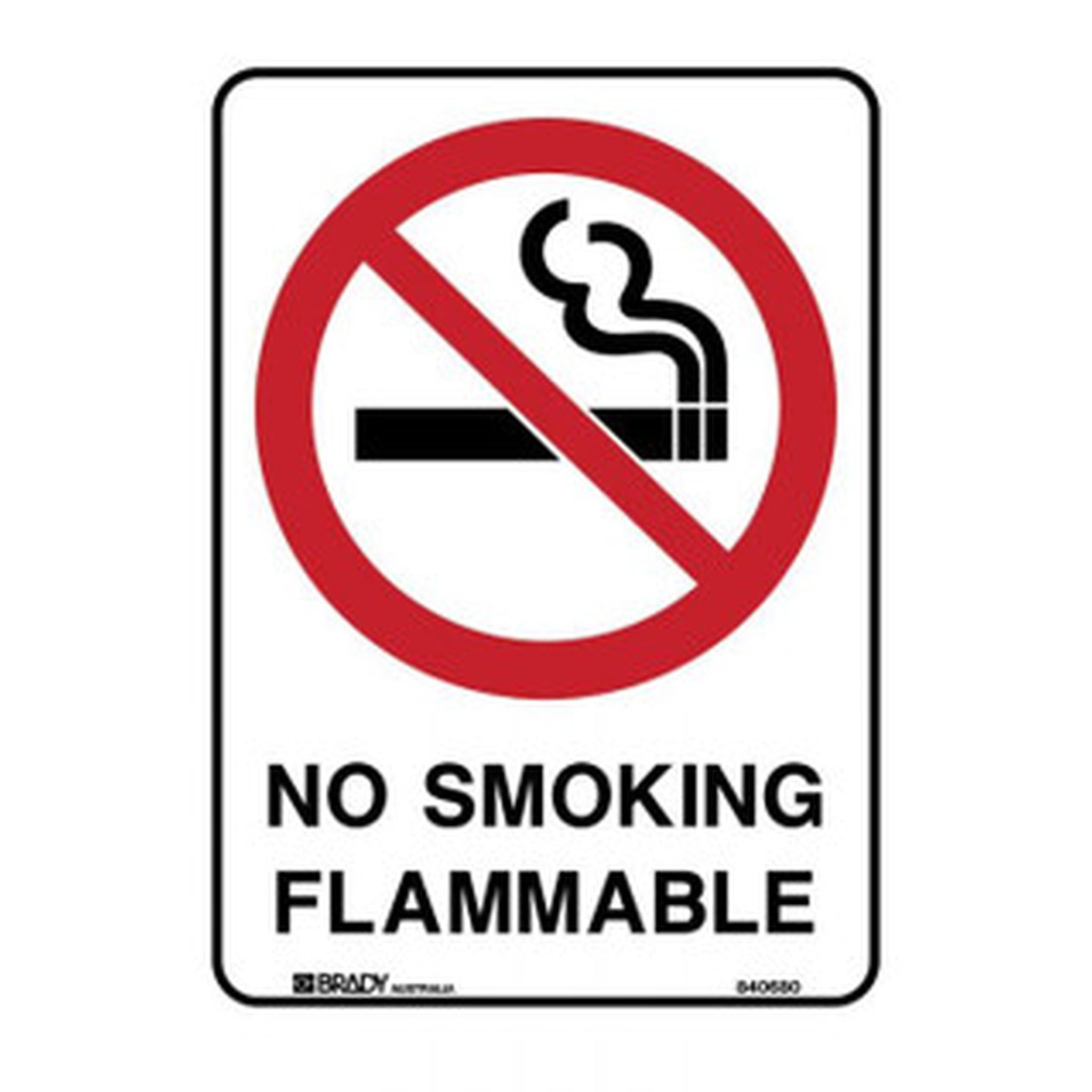 SIGN NO SMOKING FLAMMABLE 300X225 MTL